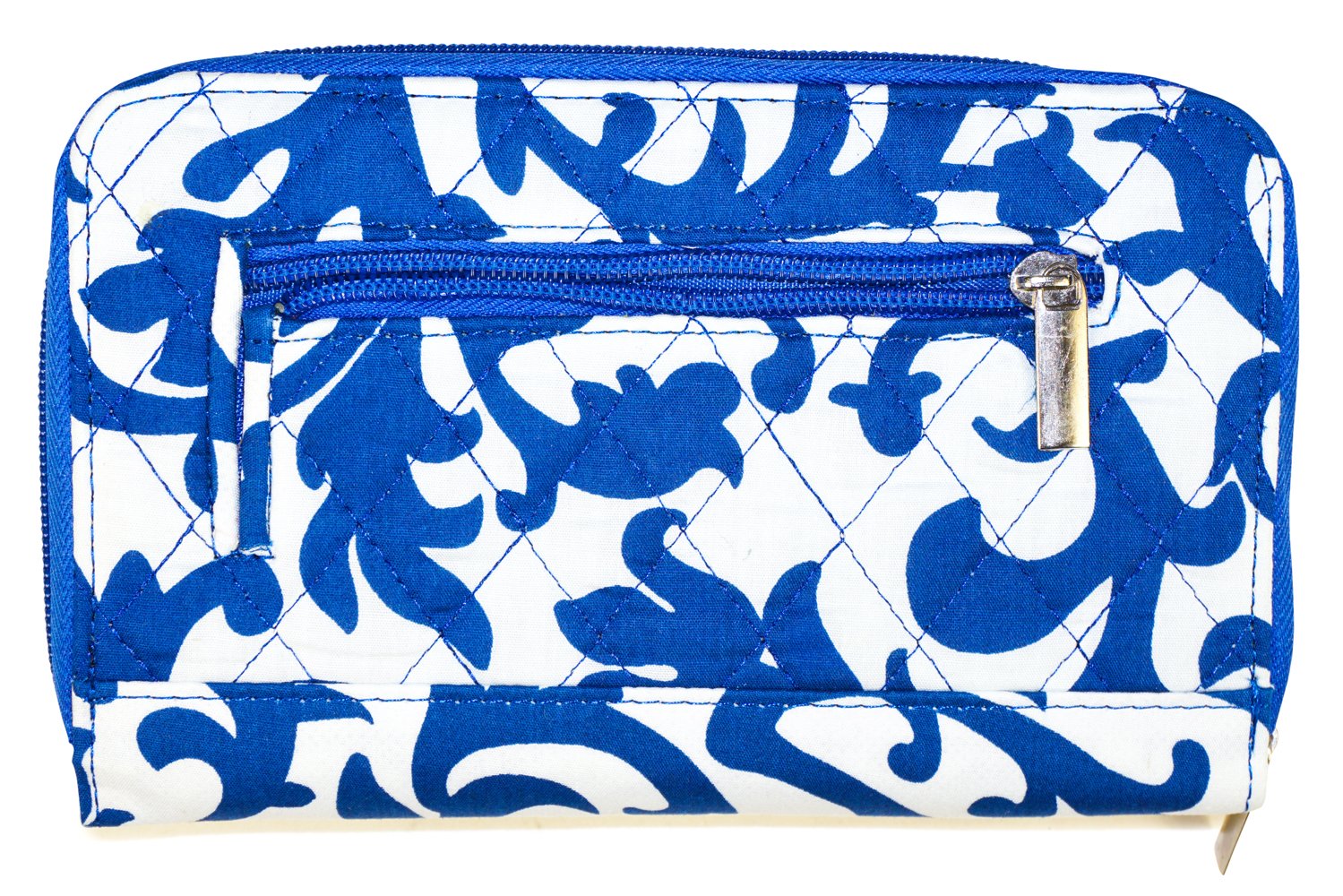 Turn Lock Women's Wallet Collections - Damask Royal Blue Crossbody Clutch for Everyday Use & Special Occasions