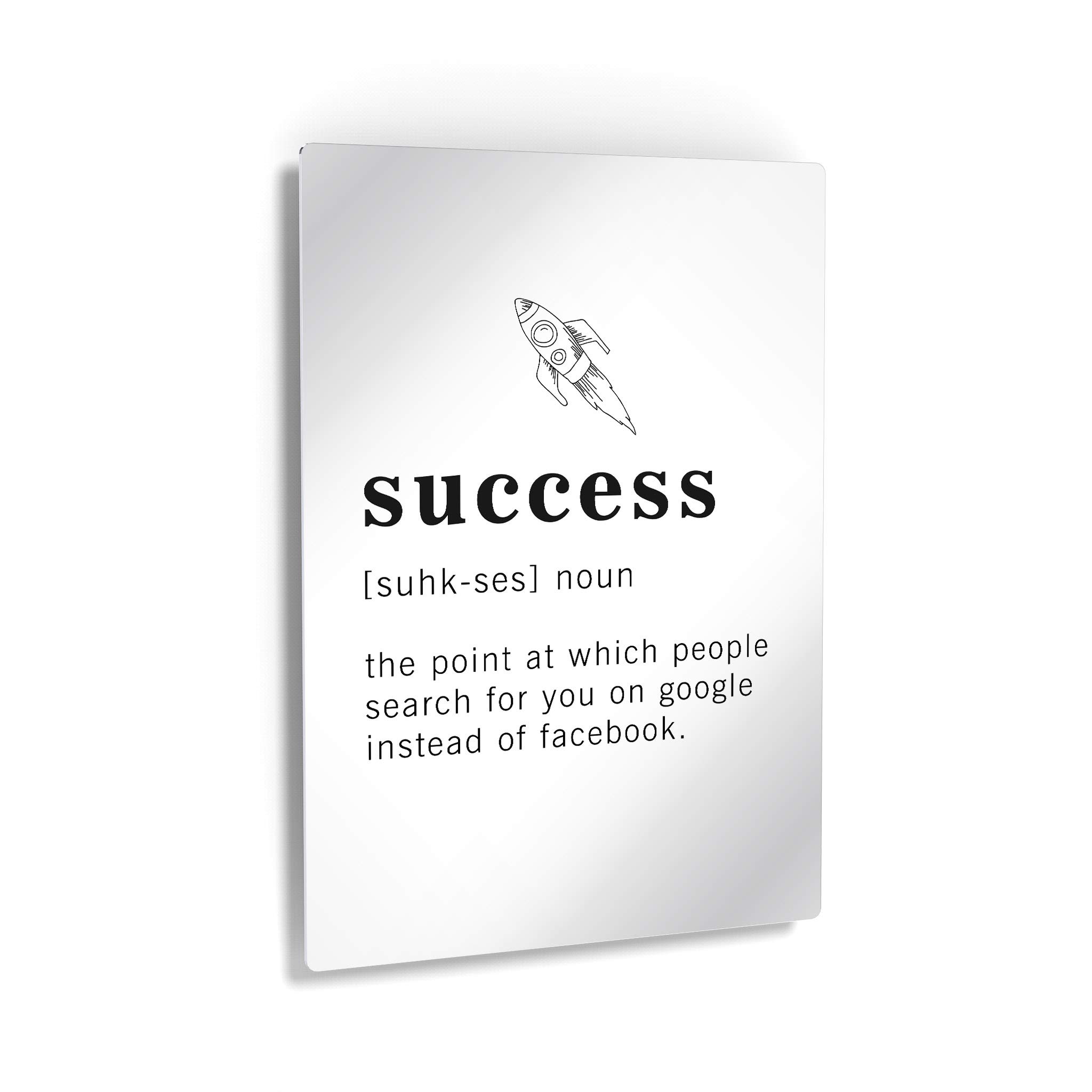 Funny Noun Dictionary Definition of Success Metal Print - Inspirational Quote Wall Art for Office, Living Room, Bedroom & Bathroom - 24x16 Inches Ready to Hang Home Decor - Made in USA - Perfect for Gifts, Motivational Spaces & Modern Interior Design