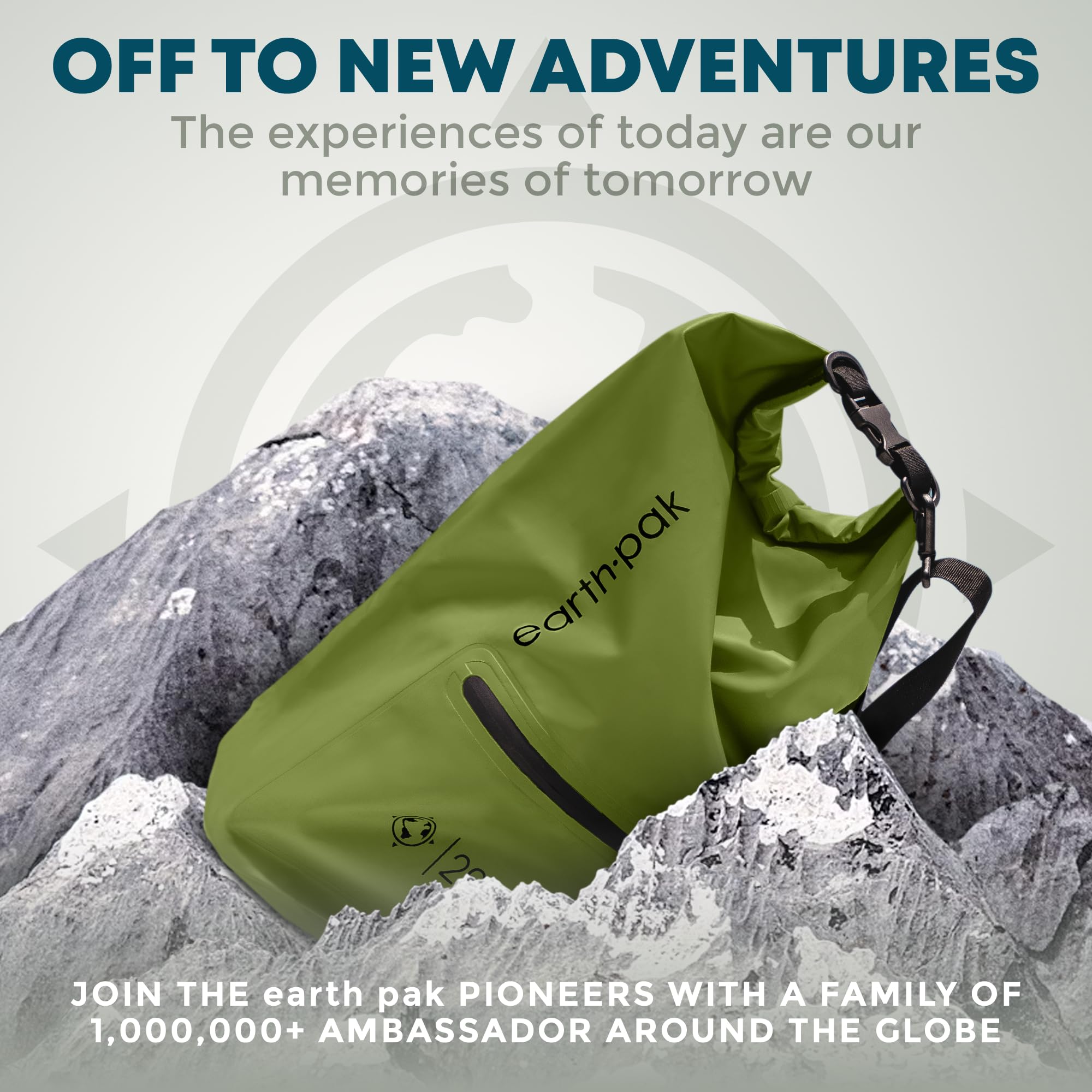 Earth Pak Waterproof Dry Bag Backpack with Zippered Pocket - Keeps Gear Dry for Kayaking, Boating, Swimming & Beach - Includes Waterproof Phone Case for Outdoor Adventures