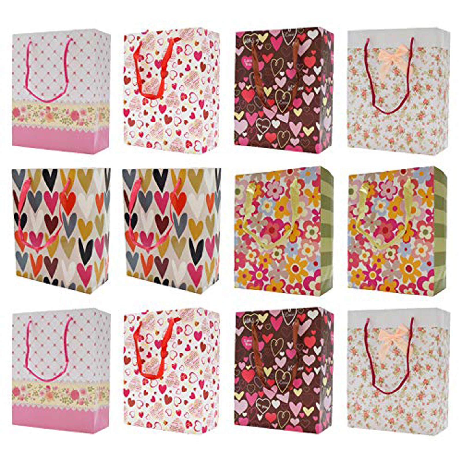 12-Pack Asian Style Decorative Paper Gift Bags - 9