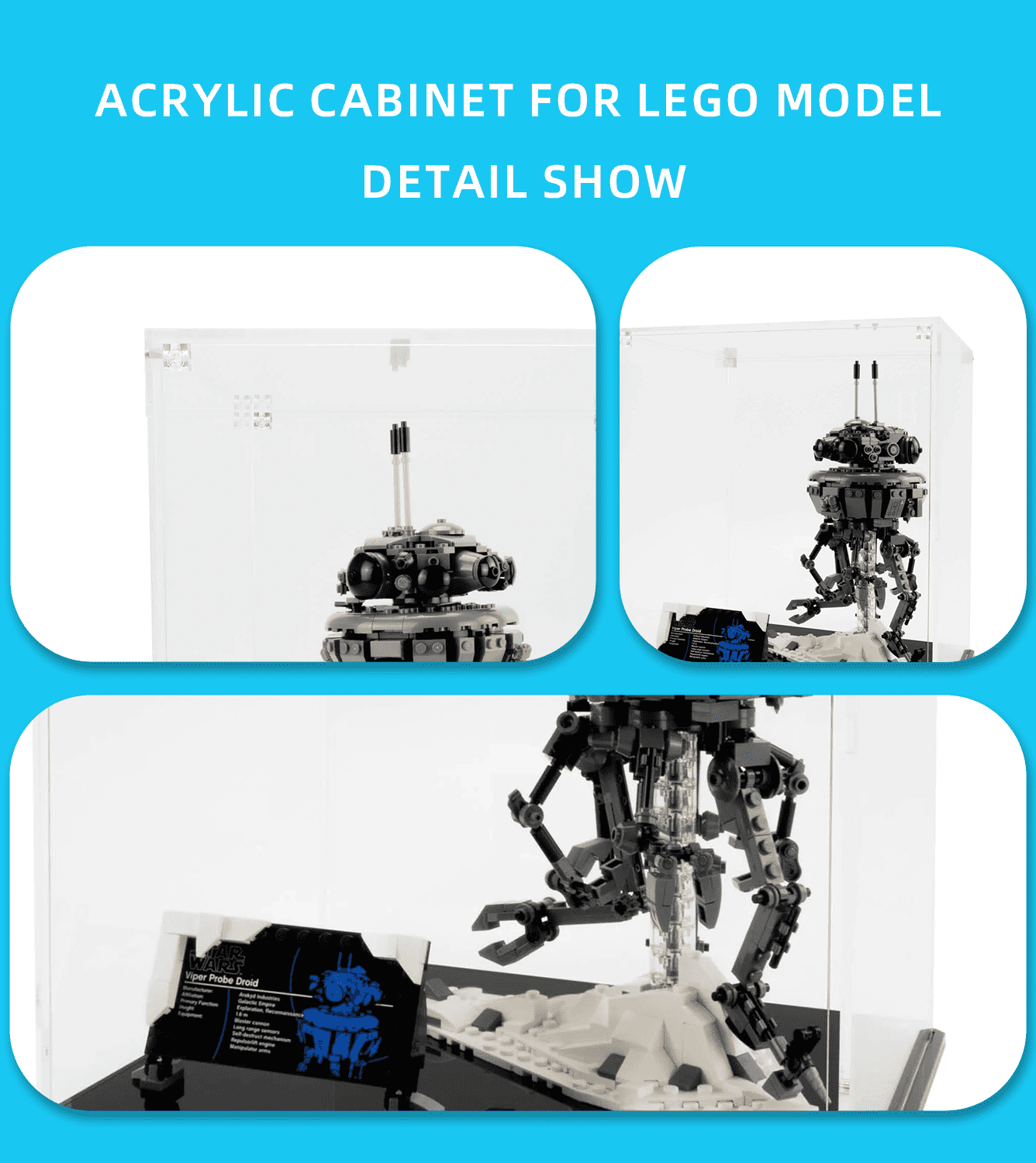 LEGO Star Wars Imperial Probe Droid 75306 Display Case - Protective Showcase for Collectible Building Set | Perfect for Home Decoration & Gift Giving