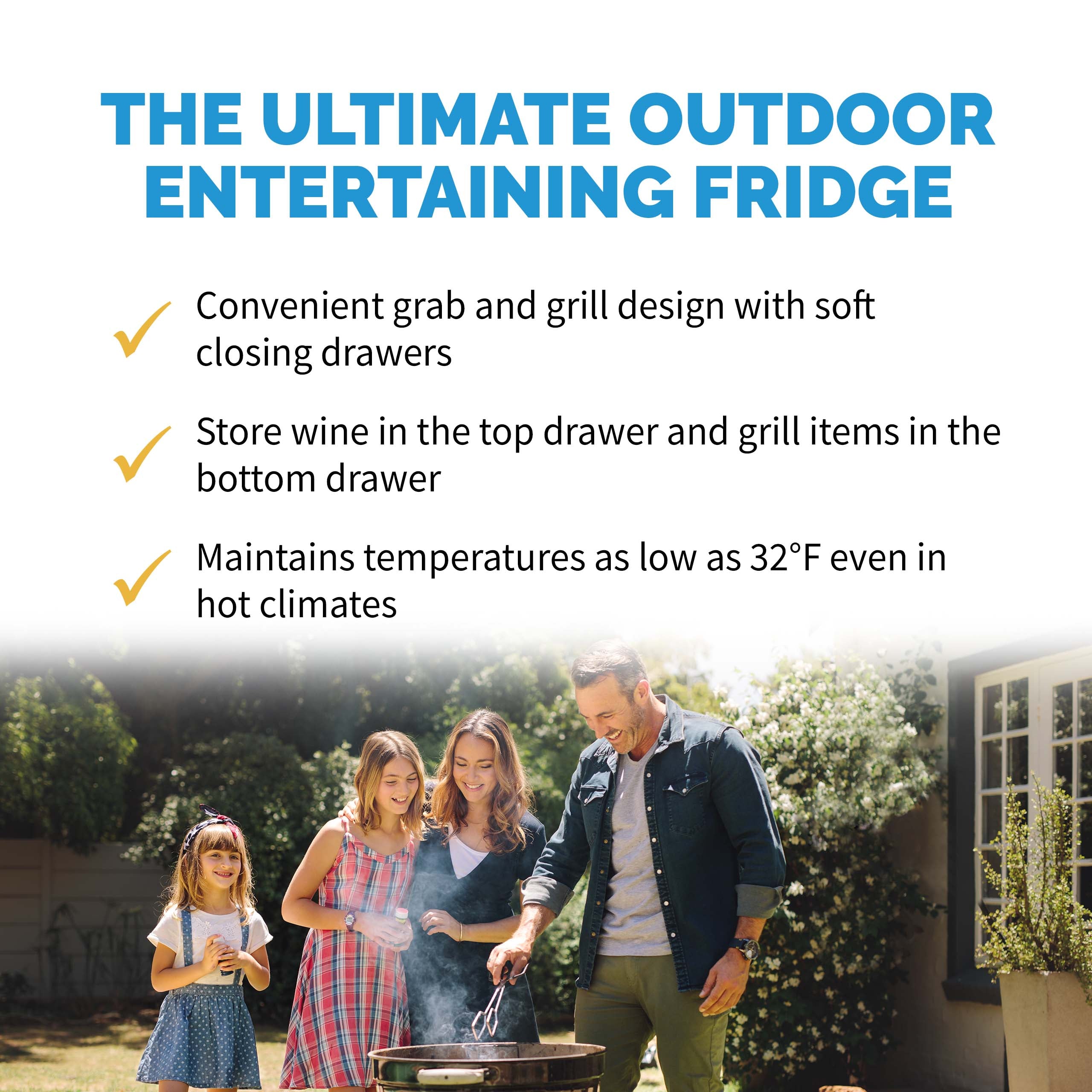 Newair® 80 Can 20 Bottle Built-In Beverage Cooler Refrigerator - Indoor/Outdoor Freestanding Mini Fridge for Beer, Wine & Soda - Perfect for Home Bar, Kitchen, Garage or Outdoor Entertaining