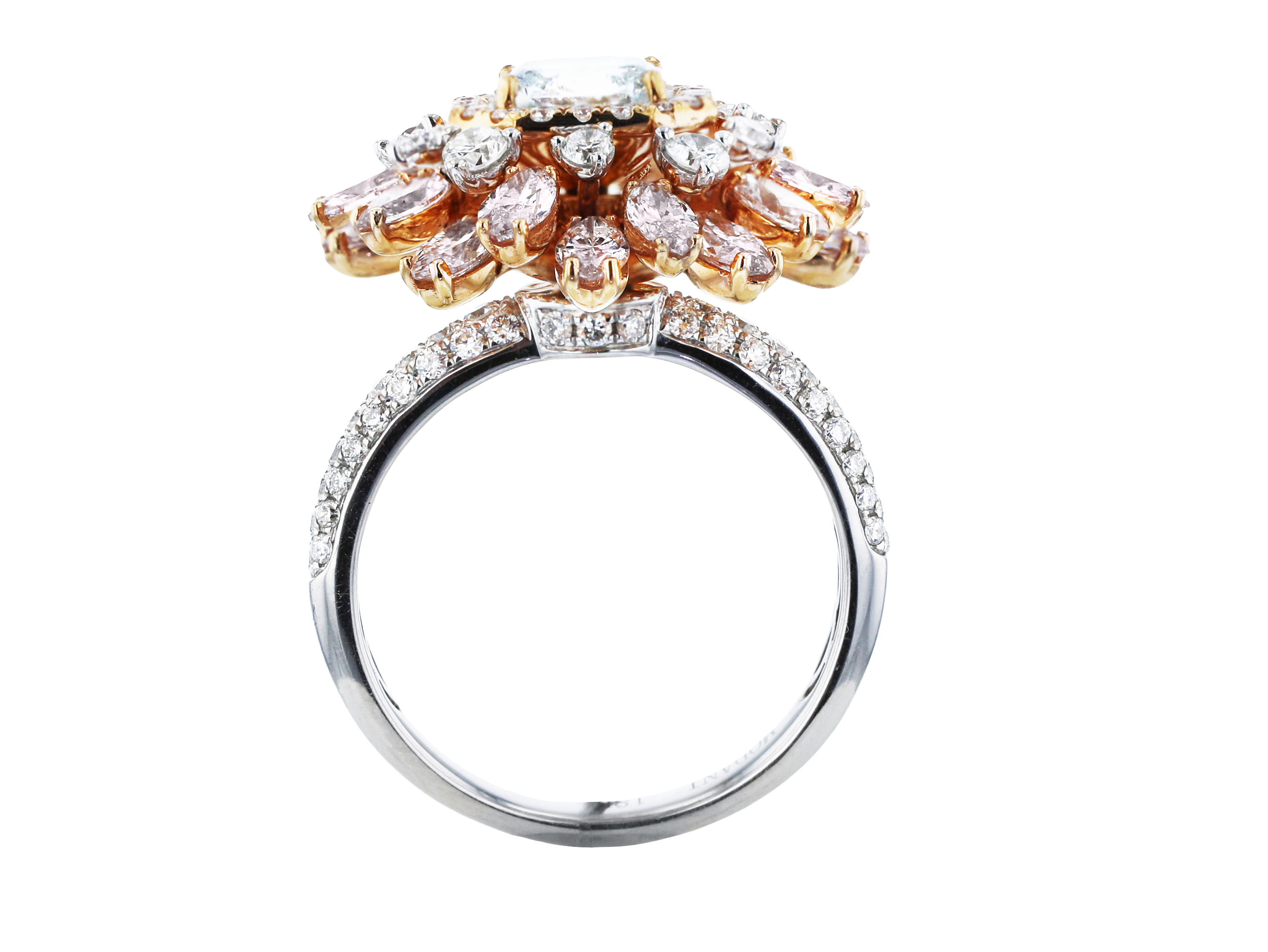 18KT 4.76 Carat Fancy Light Blue Green Diamond Ring with White & Pink Diamonds - Elegant Engagement & Wedding Jewelry for Special Occasions