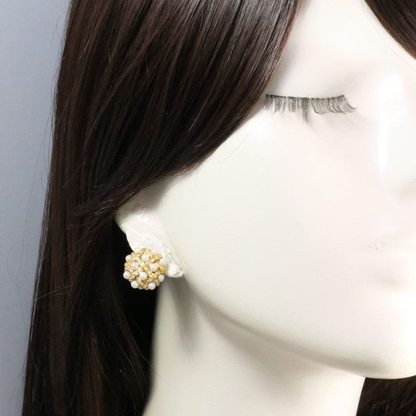 18K Yellow Gold Akoya Pearl and Diamond Stud Earrings for Women - Elegant Bridal, Wedding, Anniversary & Formal Occasion Jewelry Gift