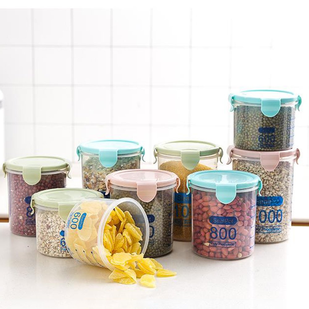 Airtight Cereal Storage Containers with Pour Spout - 800ml BPA-Free Food Storage for Kitchen & Pantry Organization - Perfect for Cereal, Rice, Pasta, Snacks & Baking Ingredients (Blue)
