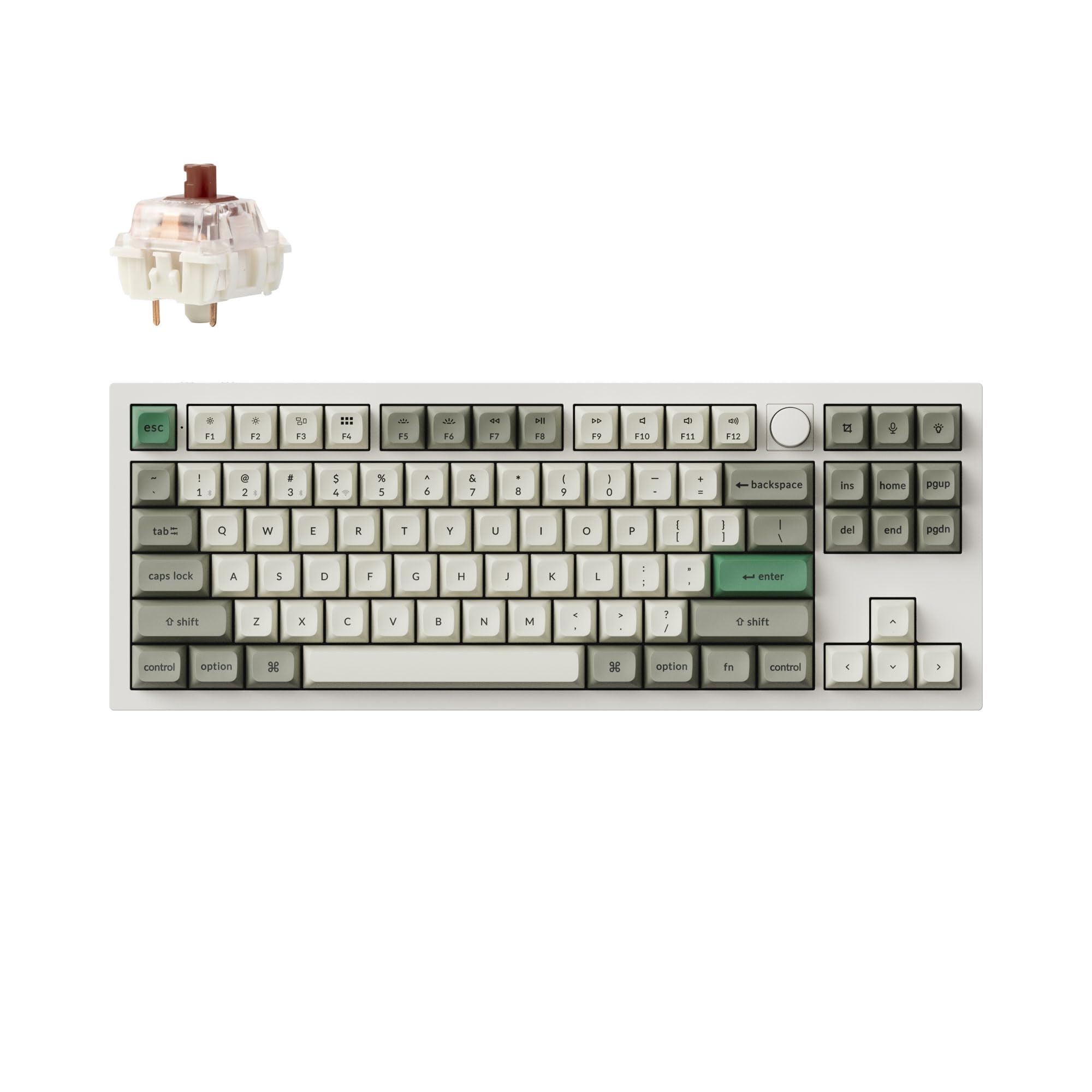 Keychron Q3 Max Hot-Swappable RGB Wireless Mechanical Keyboard - 87 Key TKL Layout, Aluminum Frame, Jupiter Brown Switches, 2.4GHz & Bluetooth - Compatible with Windows & Mac (Shell White) | Perfect for Gaming, Coding & Office Work
