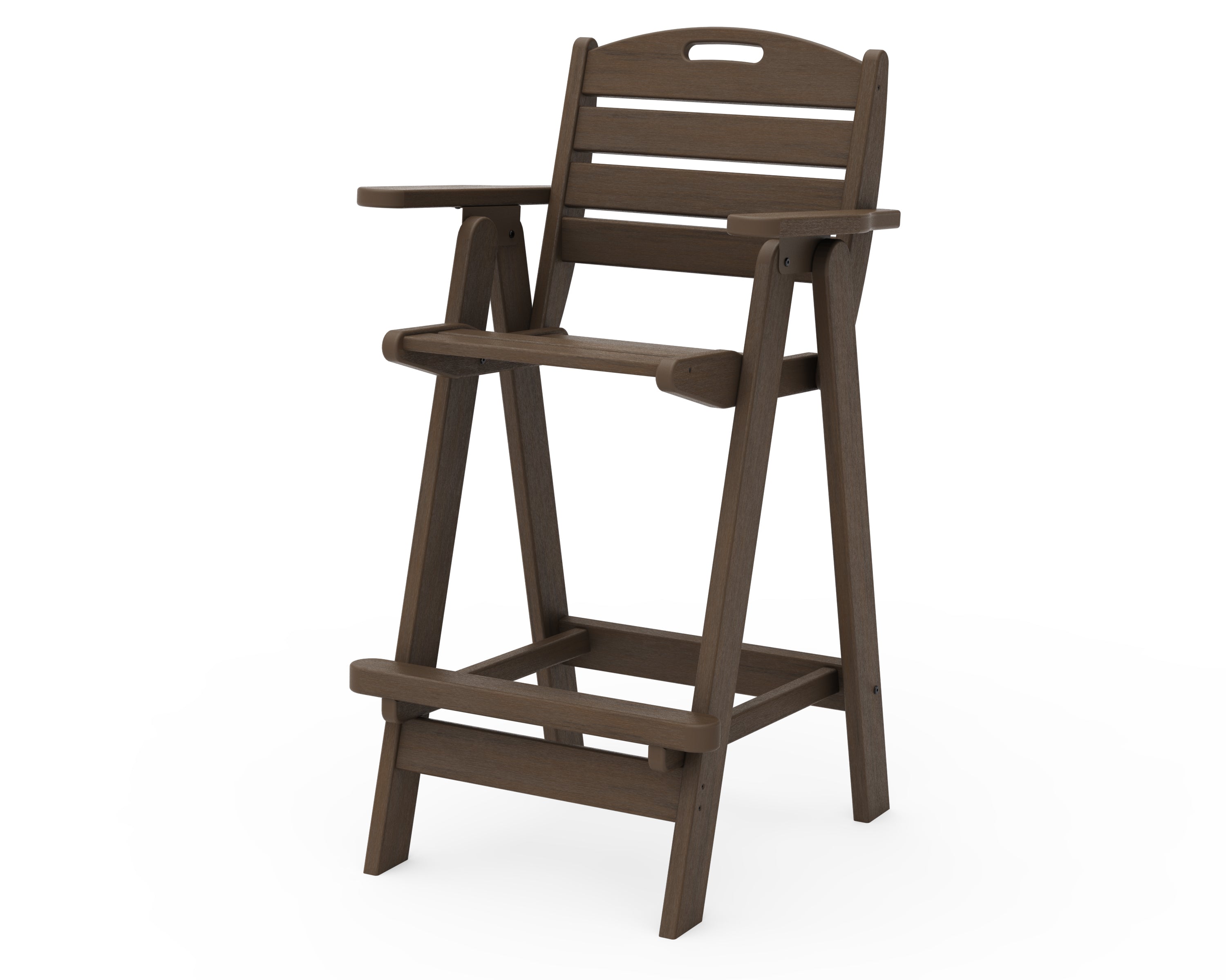 POLYWOOD Nautical Bar Chair - Waterproof & Durable Outdoor Bar Stool for Patio, Poolside, or Deck - Perfect for Beach House, Backyard, and Coastal Decor