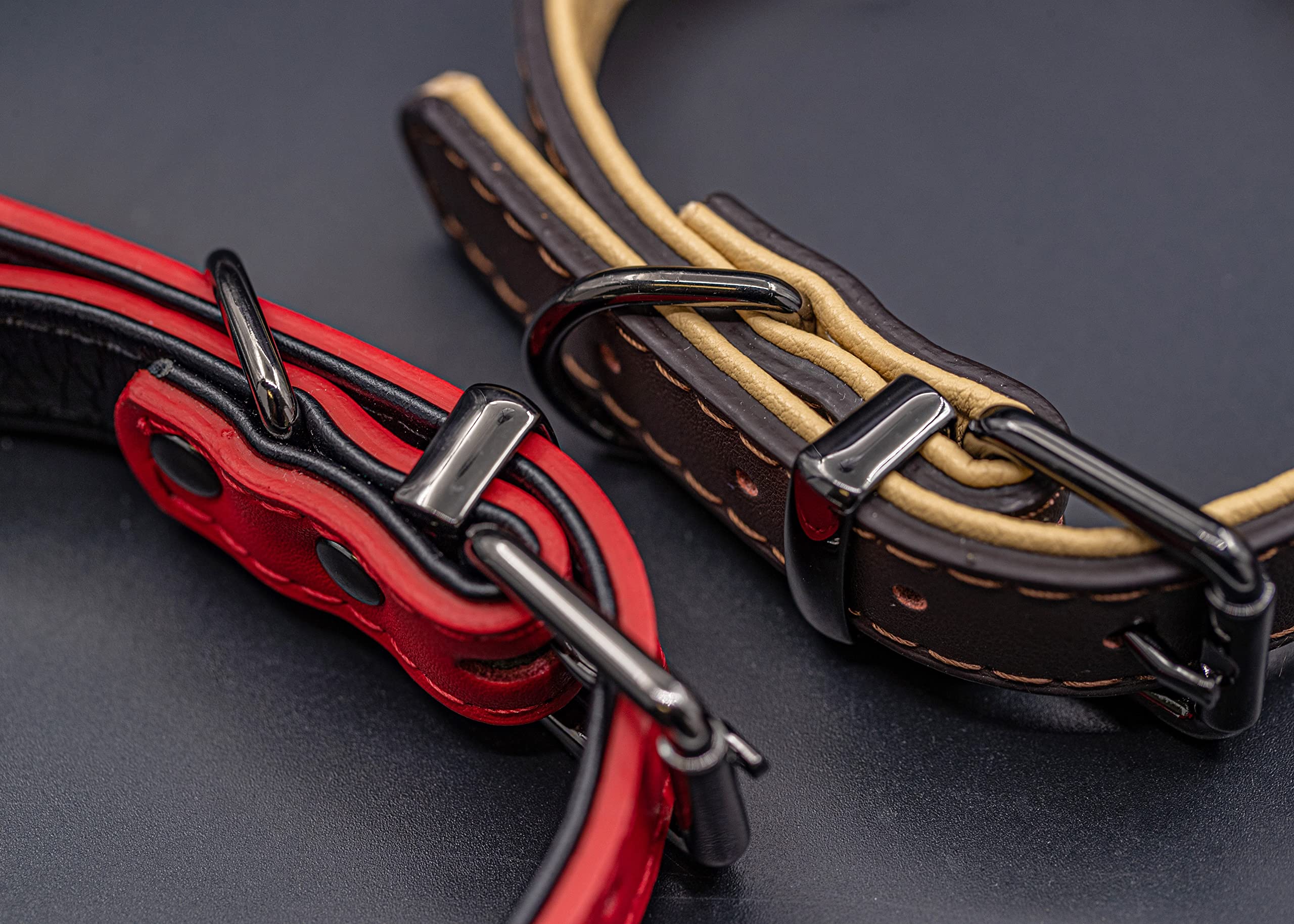 Premium Genuine Leather Dog Collar ¾” X 15 ¾” - Soft Waterproof Padded Collar for Small, Medium & Large Dogs - Durable Pet Collar for Daily Walks, Training & Outdoor Adventures