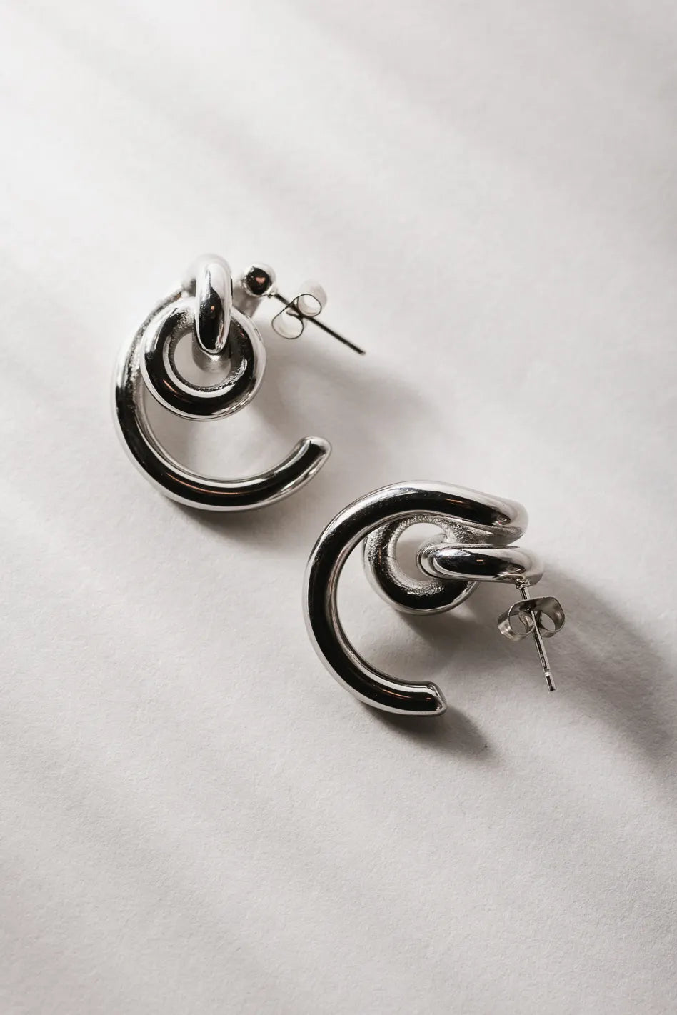 Eliana Abstract Silver Earrings | Tarnish-Free & Hypoallergenic | Perfect for Parties, Weddings & Everyday Wear