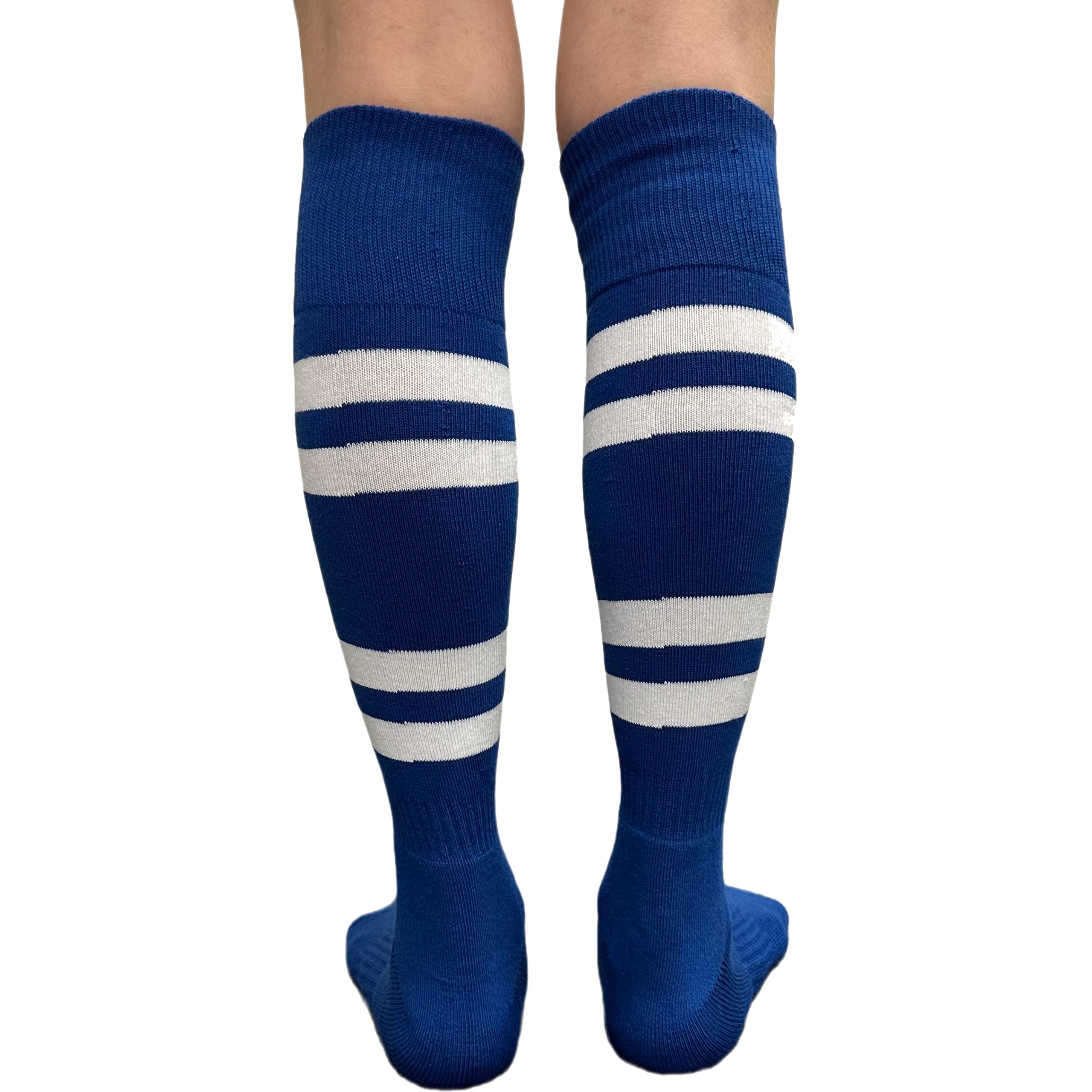 COUVER White Striped Knee High Softball Socks - Breathable Athletic Socks for Women & Men - Perfect for Softball, Baseball, Running & Sports Training