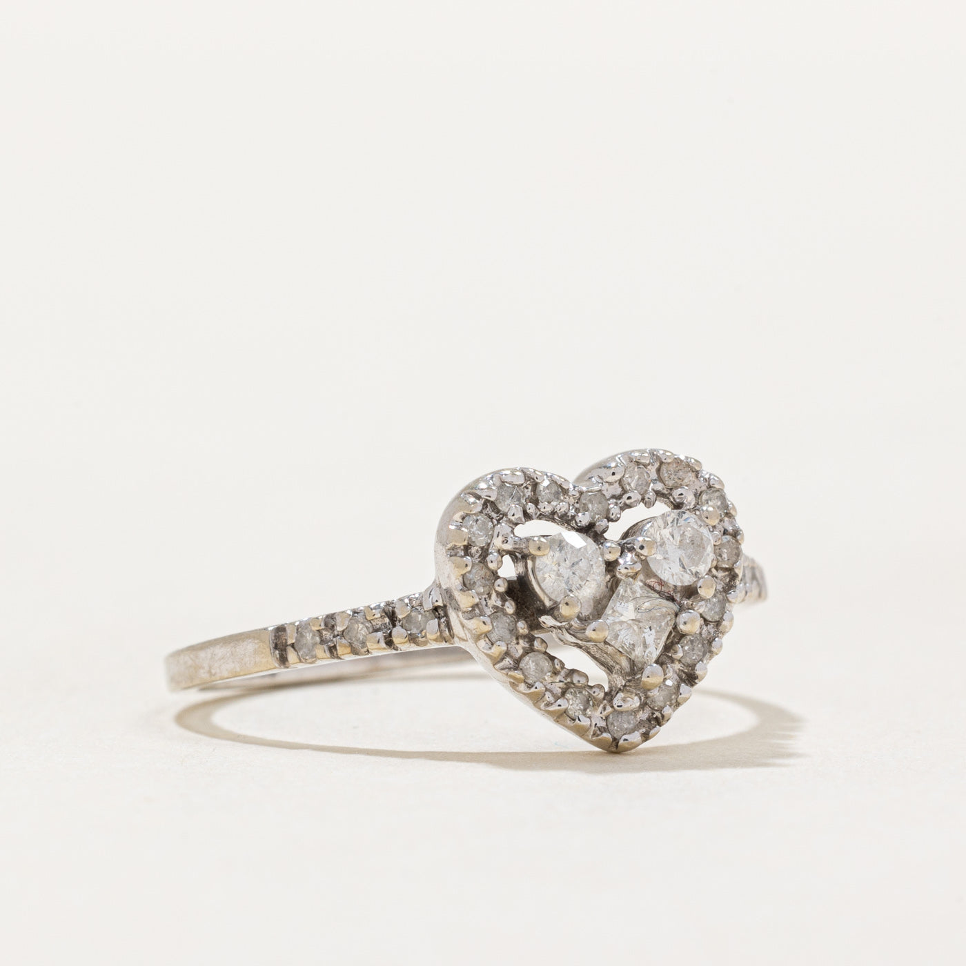 0.26ctw Diamond Heart Ring - Size 7.5 | Elegant Valentine's Gift, Anniversary Jewelry & Romantic Proposal Ring for Her