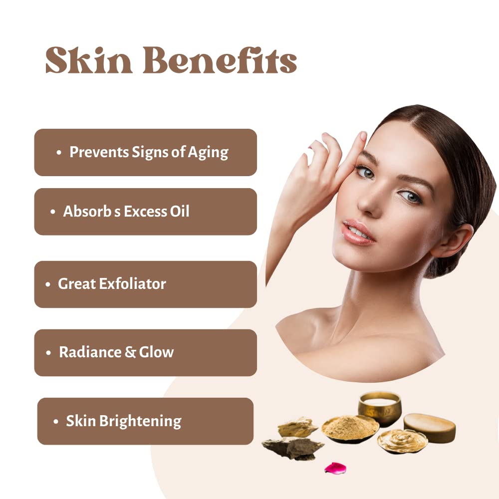Ensley Red Sandalwood, Hibiscus & Multani Mitti Powder Face Pack - 300g (3 x 100g) for Glowing Skin | Natural Exfoliating & Brightening Facial Treatment for Acne, Blackheads & Oil Control | Perfect for Daily Skincare Routine