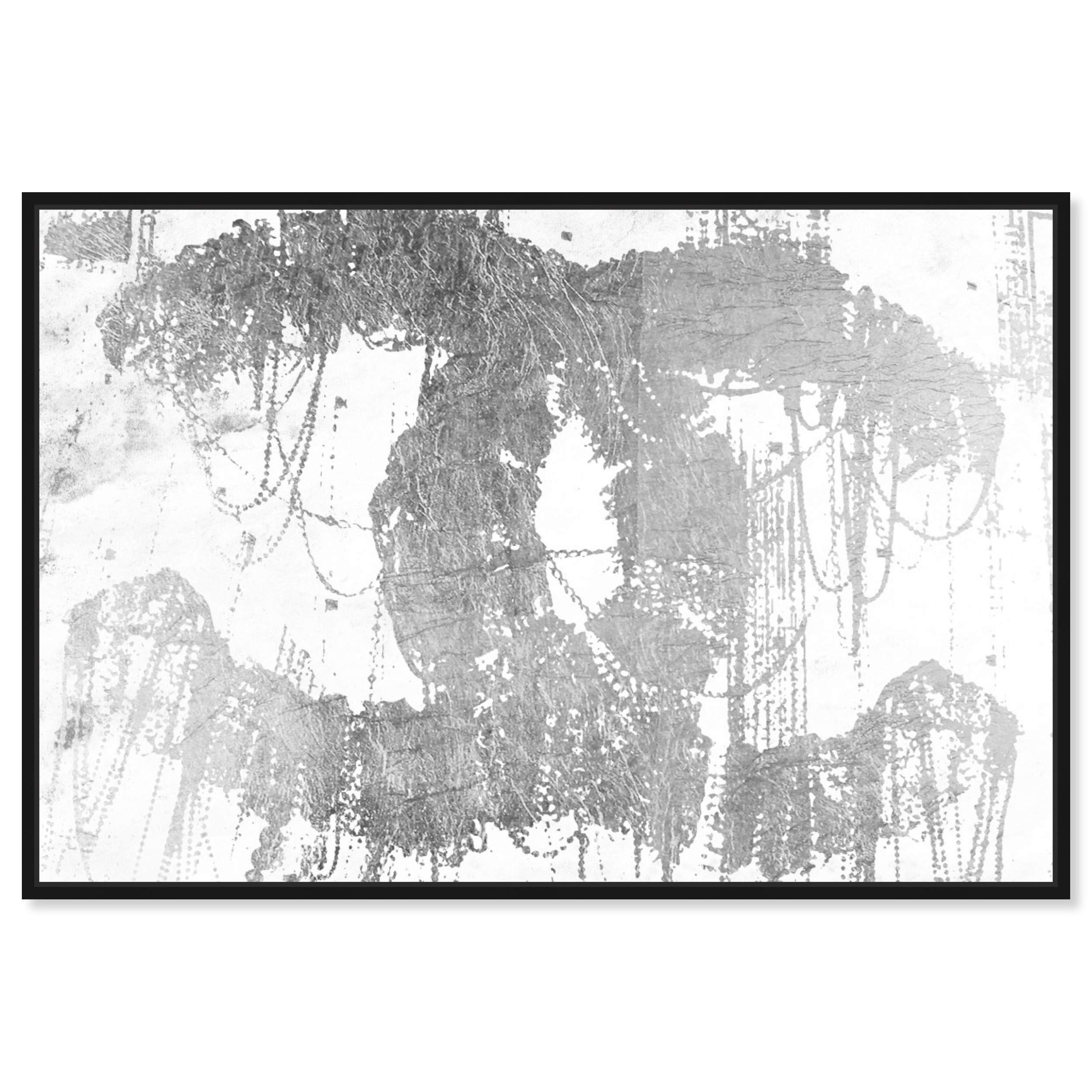 Oliver Gal Artist Co. 'Hey Lolita Silver' Fashion Glam Wall Art - 30x20 Inch Framed Canvas Print in Gray & White | Perfect for Living Room, Bedroom & Office Decor