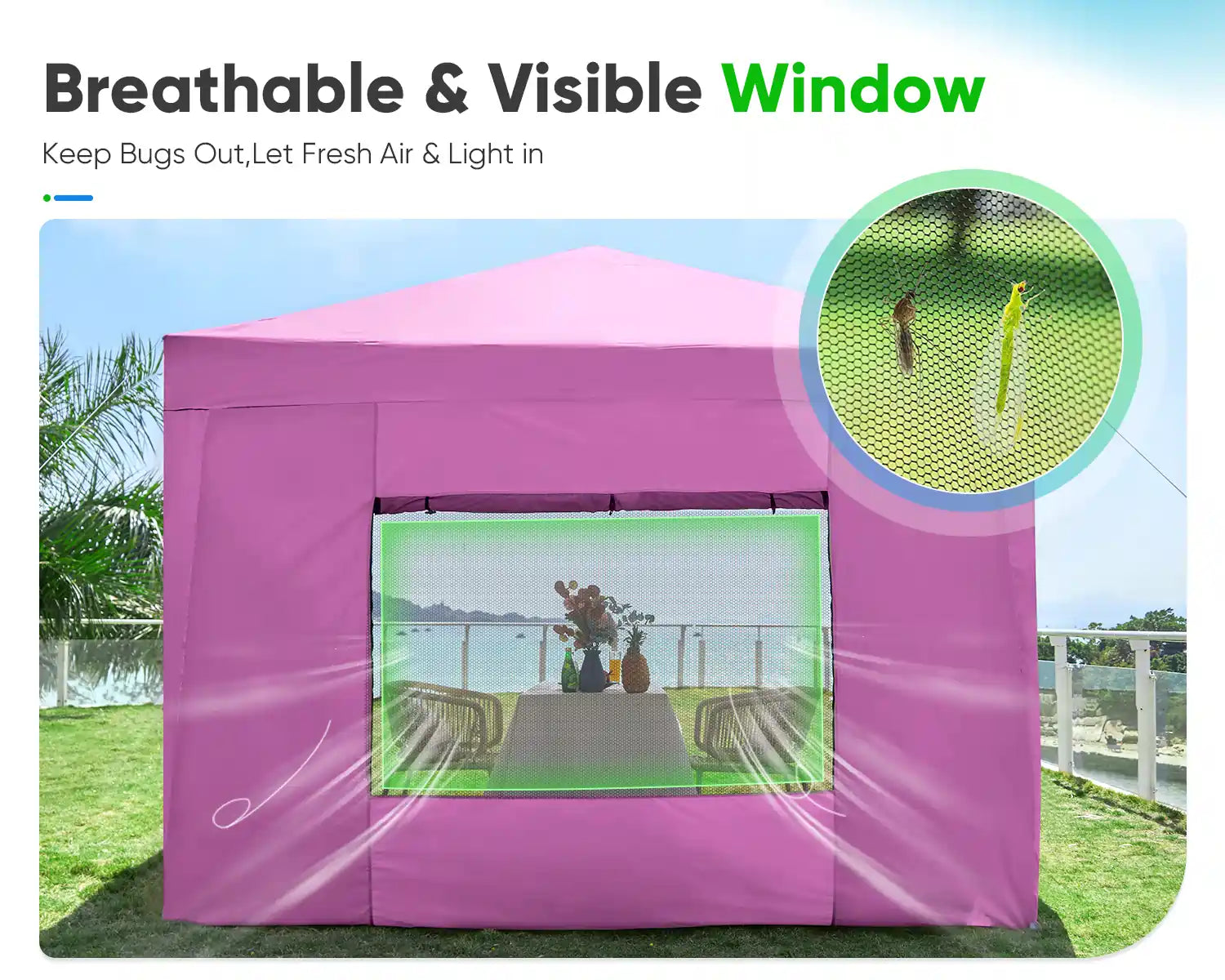 10' x 10' Pop Up Privacy Canopy Tent with Side Walls - Perfect for Outdoor Events, Beach Parties, and Backyard Gatherings