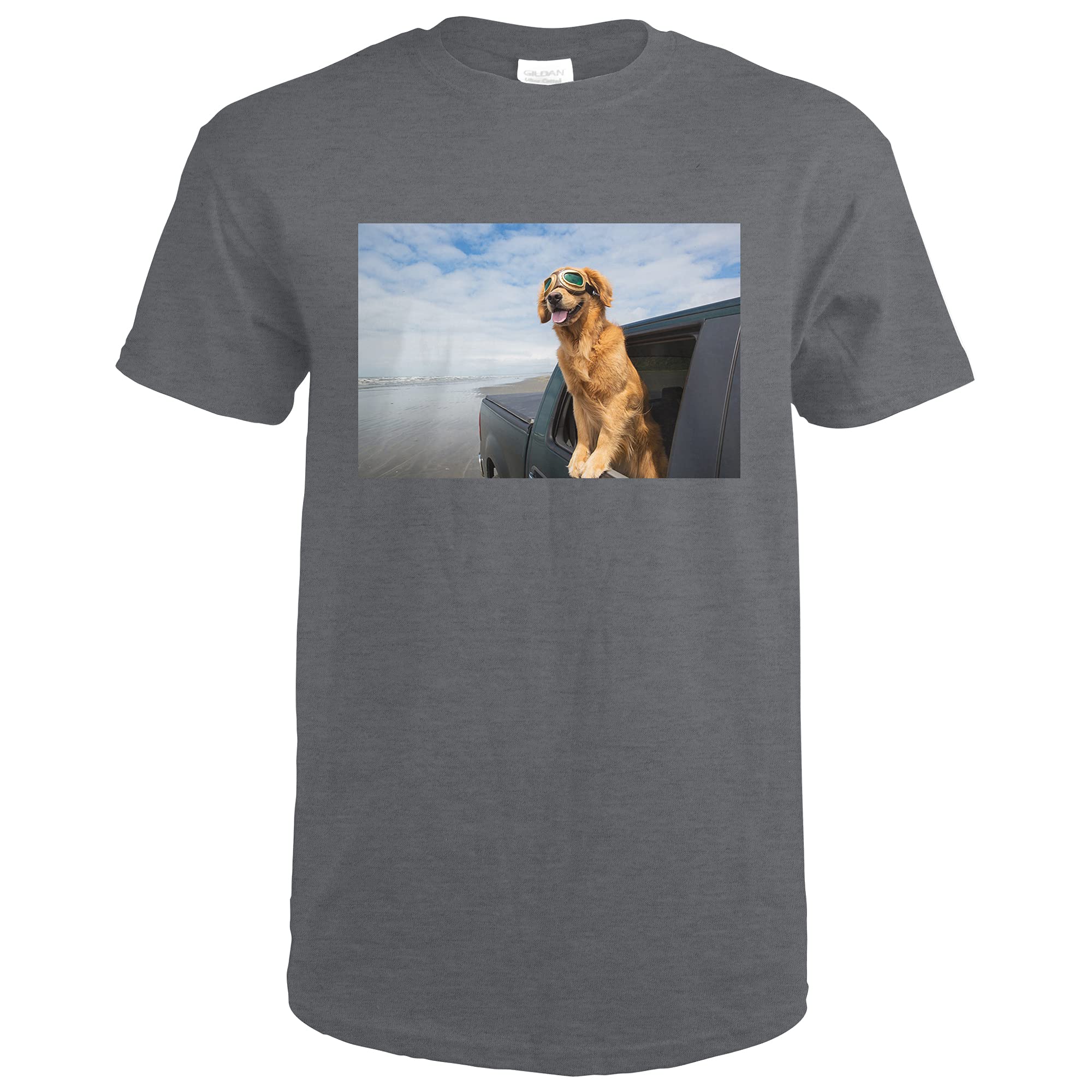 Golden Retriever in Goggles Photography Premium T-Shirt - Funny Dog Lover Gift for Men & Women - Perfect for Pet Lovers, Dog Walks, and Casual Wear
