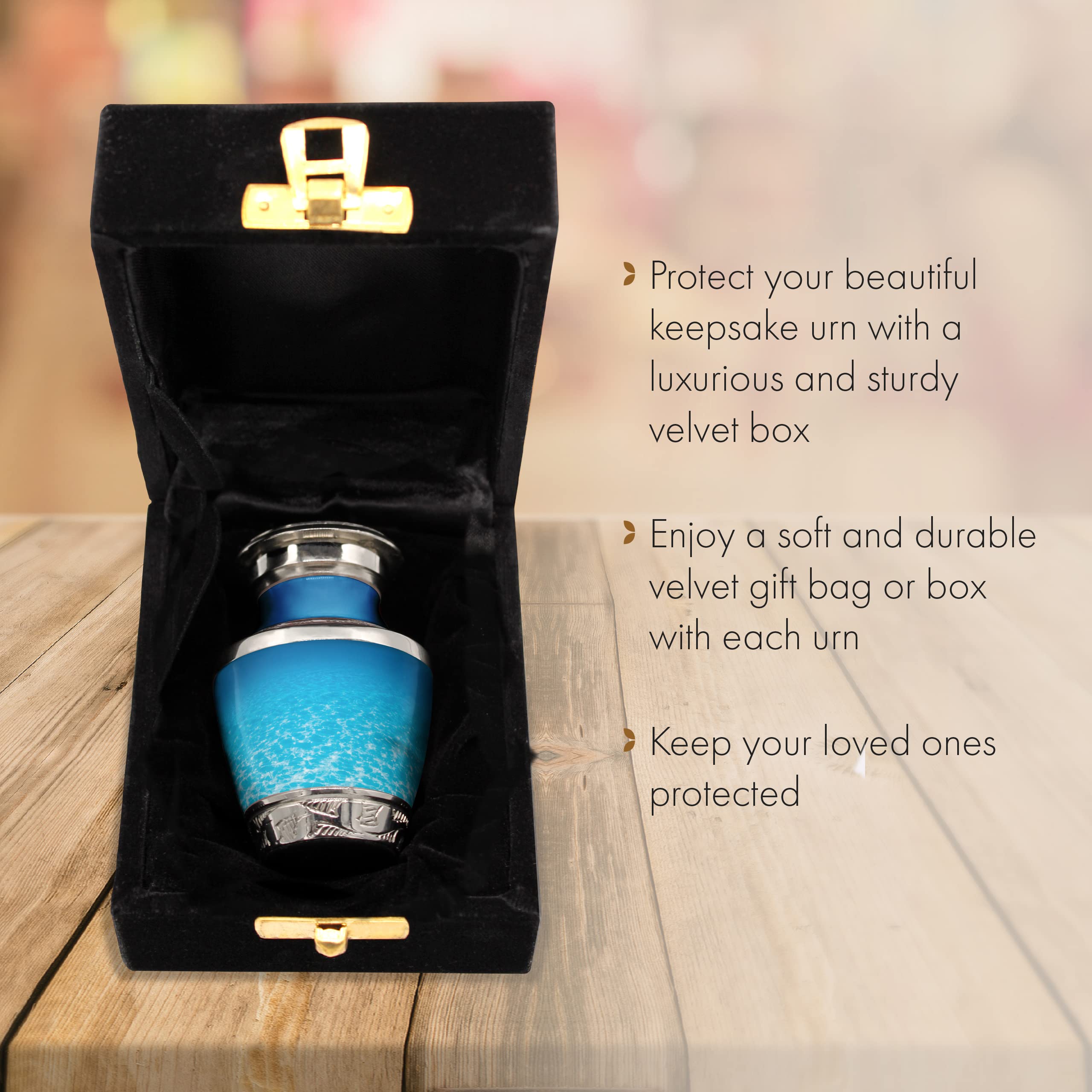 Ocean Tranquility Adult Male Cremation Urn - Handcrafted Personalized Memorial Urn for Human Ashes | Beautiful Decorative Urn Set of 4 | Perfect for Home Memorials, Funeral Services & Ash Scattering Ceremonies