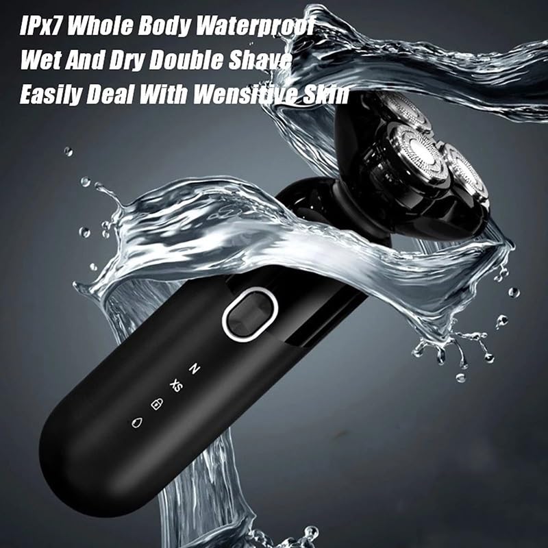Men's Electric Head Shaver - IPX7 Waterproof Wet/Dry Beard Trimmer with Rechargeable Battery & Magnetic Cutter - Perfect for Travel, Gym, and Daily Grooming Routine