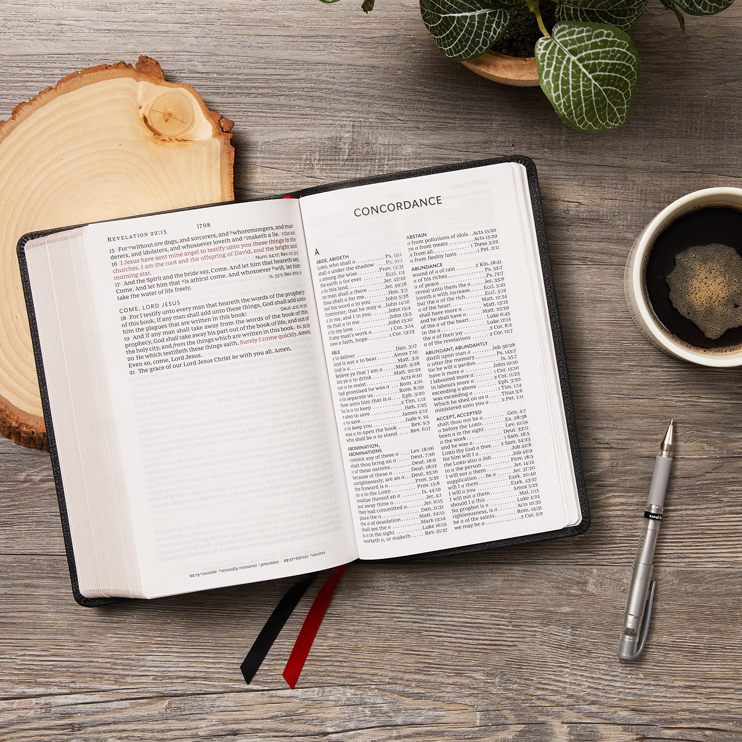 KJV Holy Bible - Large Print Single-Column Edition with 43,000 Cross References | Black Leathersoft Cover | Personal Size Red Letter Comfort Print | King James Version | Perfect for Daily Devotion, Bible Study & Church Services