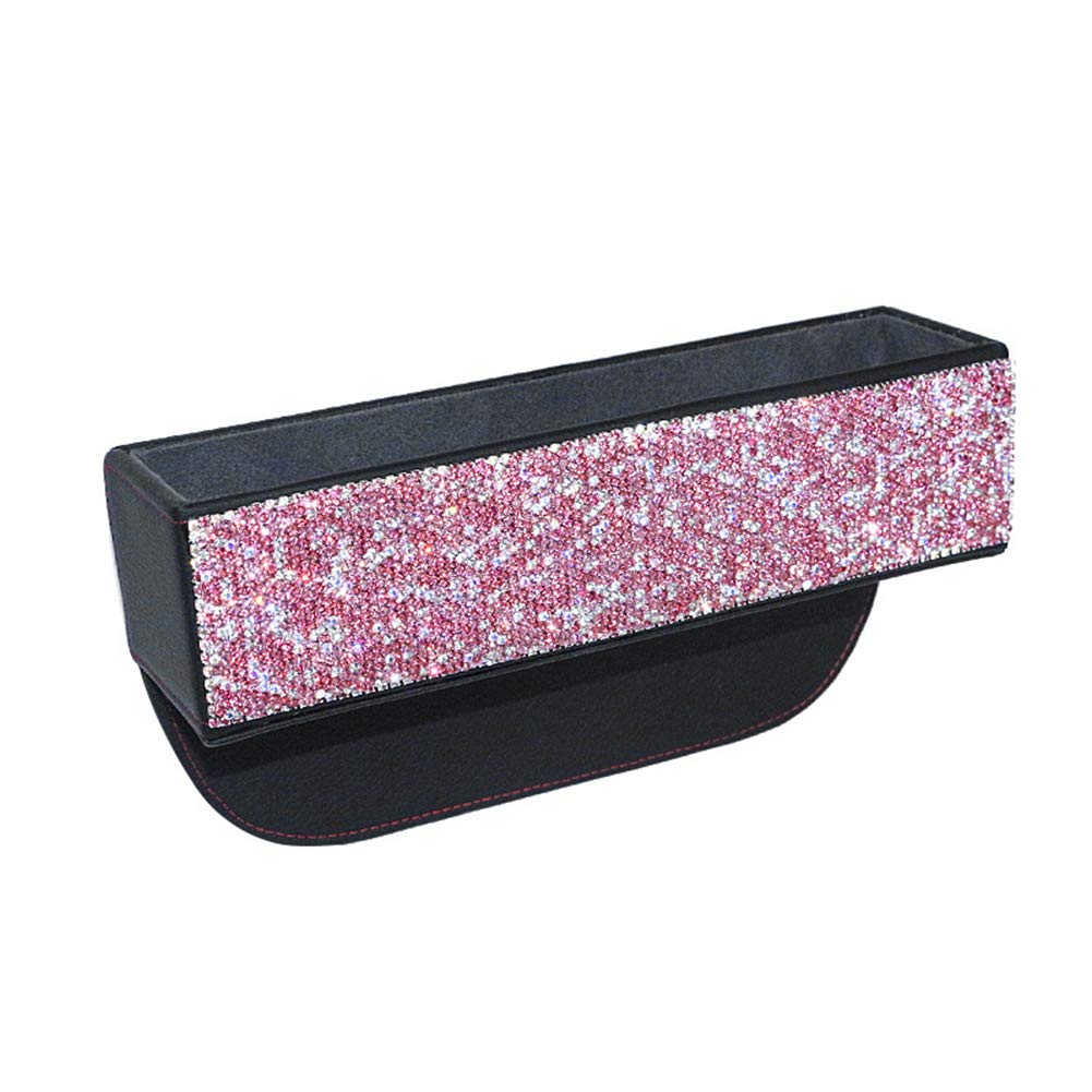 Sparkle Car Seat Pocket Organizer - Bling Bling Car Seat Gap Filler & Console Drop Caddy - Pink, Perfect for Baby Essentials, Toys, and Road Trip Accessories