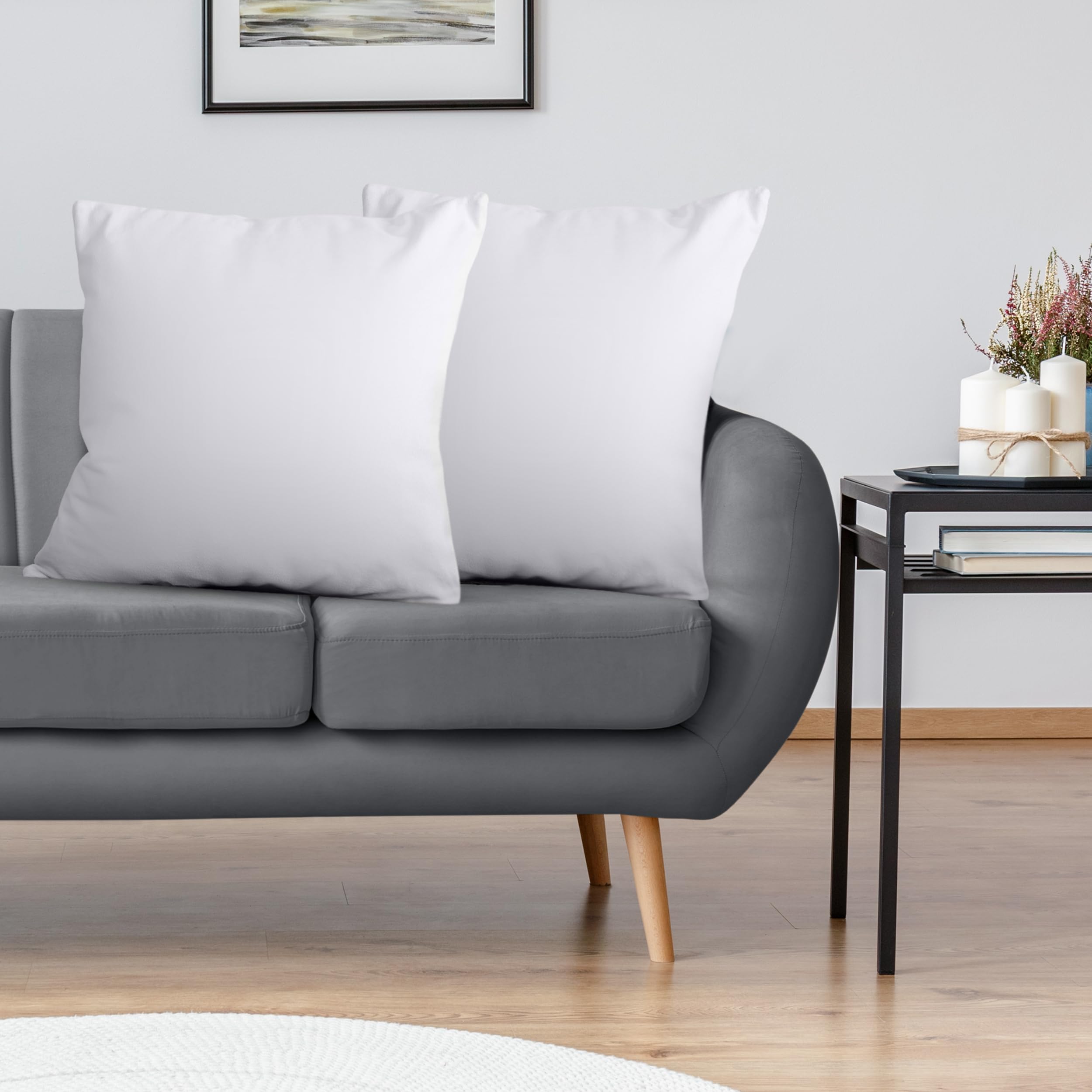 Utopia Bedding 22x22 Inch Throw Pillow Inserts (Pack of 2, White) - Soft Decorative Couch & Bed Pillows for Living Room, Bedroom - Perfect for Home Decor, Accent Pillows, Sofa Styling