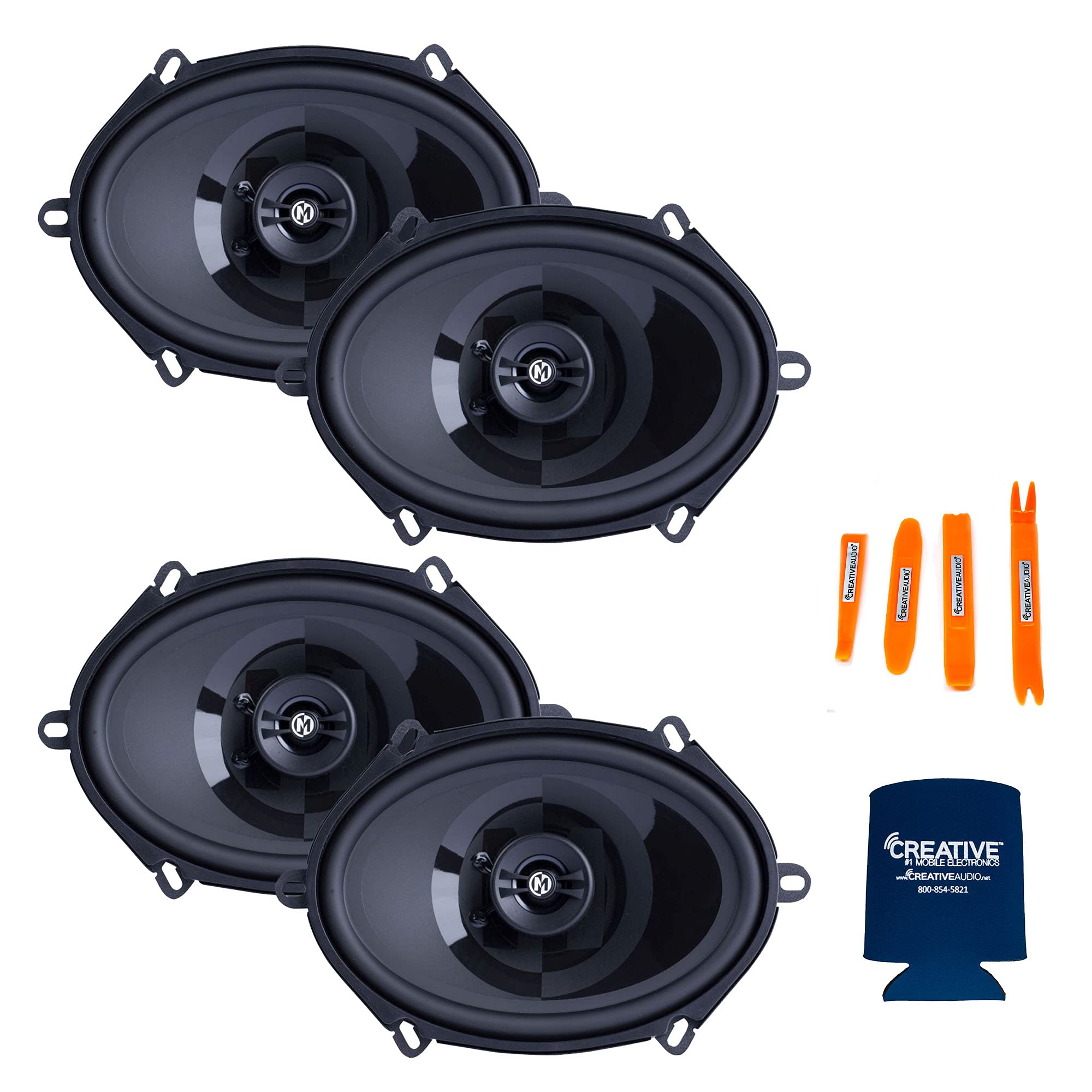 Memphis Audio PRX57 Power Reference Series 5X7 Coaxial Speakers - 2 Pairs Bundle for Car Audio Upgrade | High-Performance Sound System for Trucks, SUVs & Vehicles