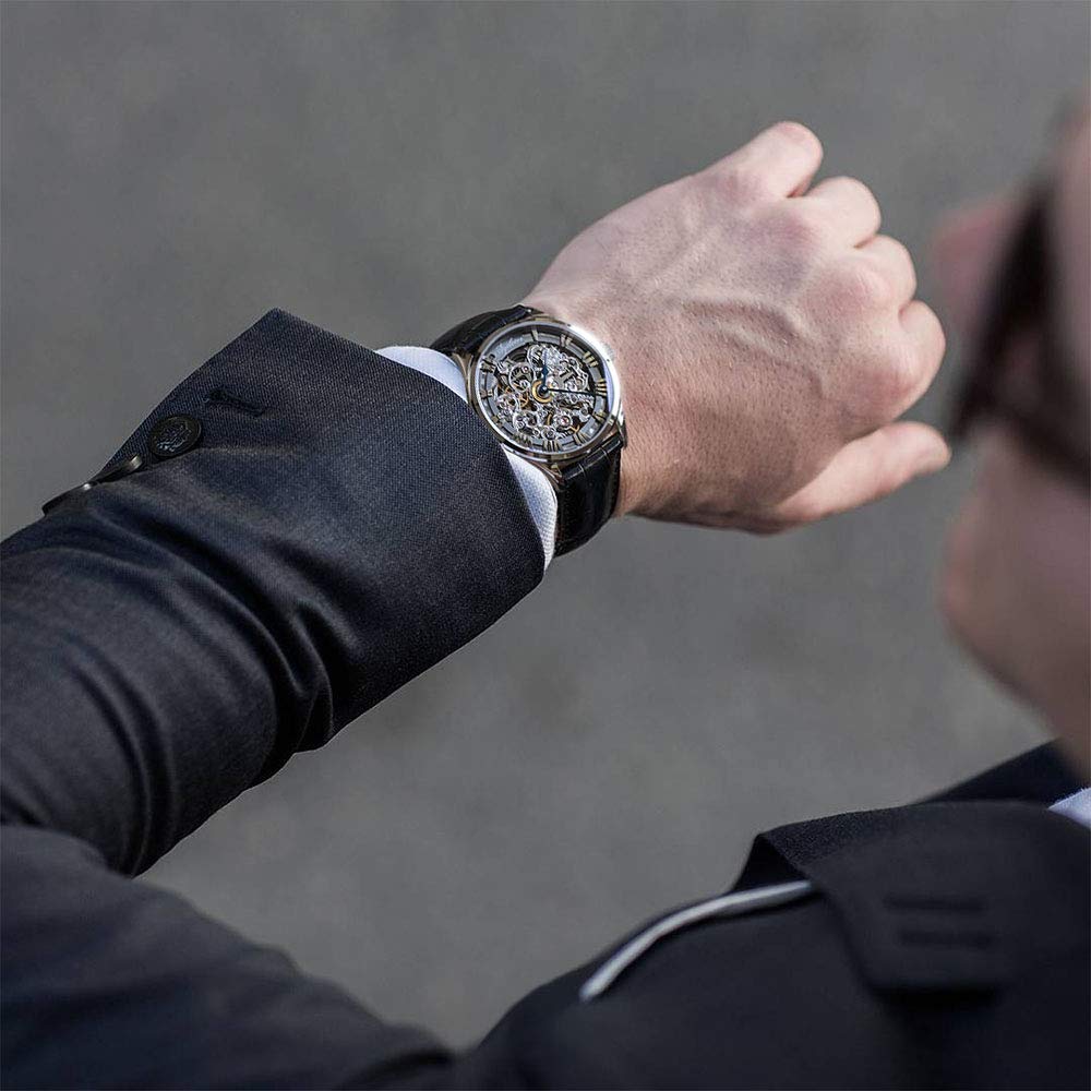 AGELOCER Men's Luxury Automatic Skeleton Watch - Stainless Steel Mechanical Timepiece for Business, Formal & Casual Wear | Top Brand Dress Watch for Gifts & Special Occasions