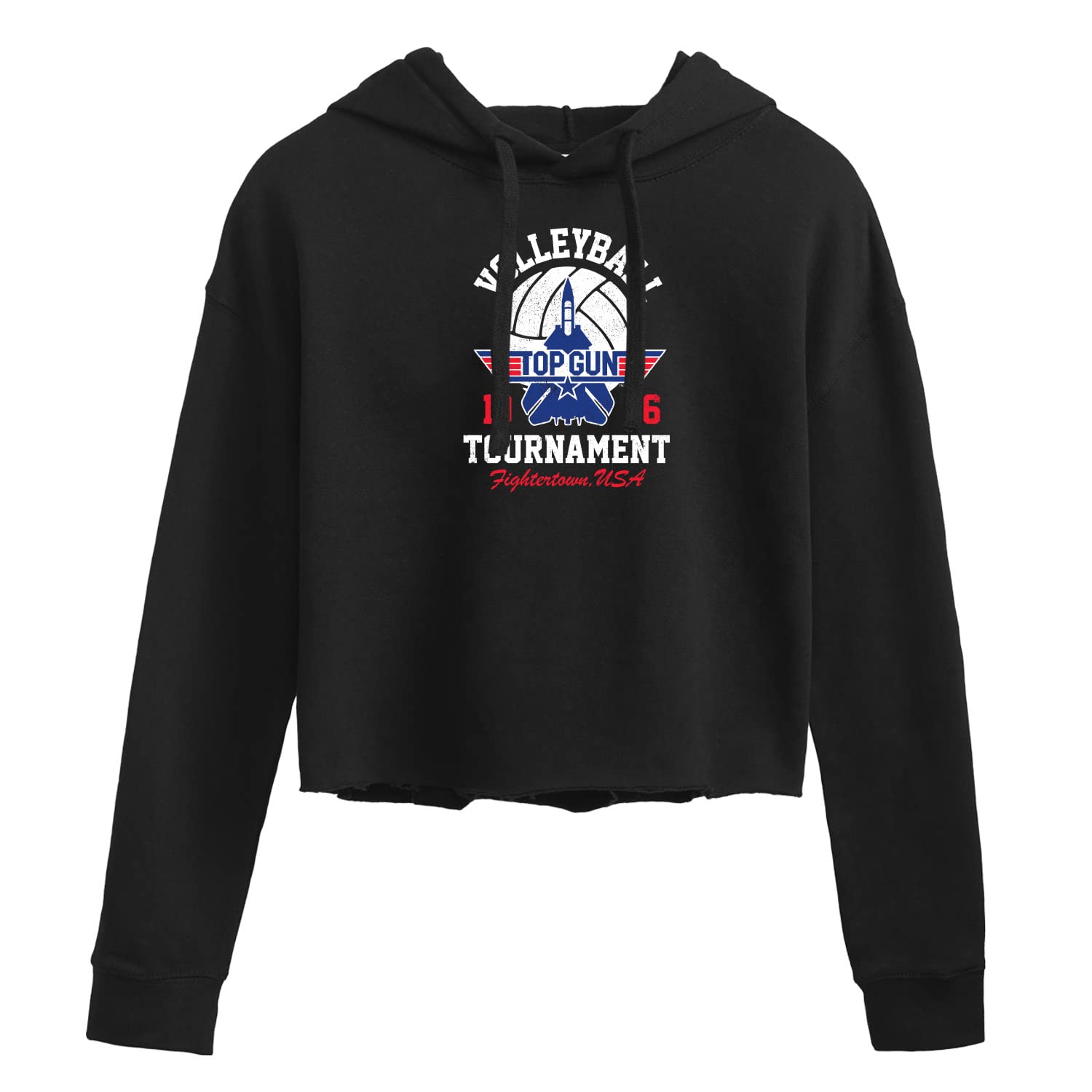 Top Gun Volleyball Tournament Juniors Cropped Pullover Hoodie - Hybrid Apparel - Perfect for School Sports, Team Uniforms & Casual Wear