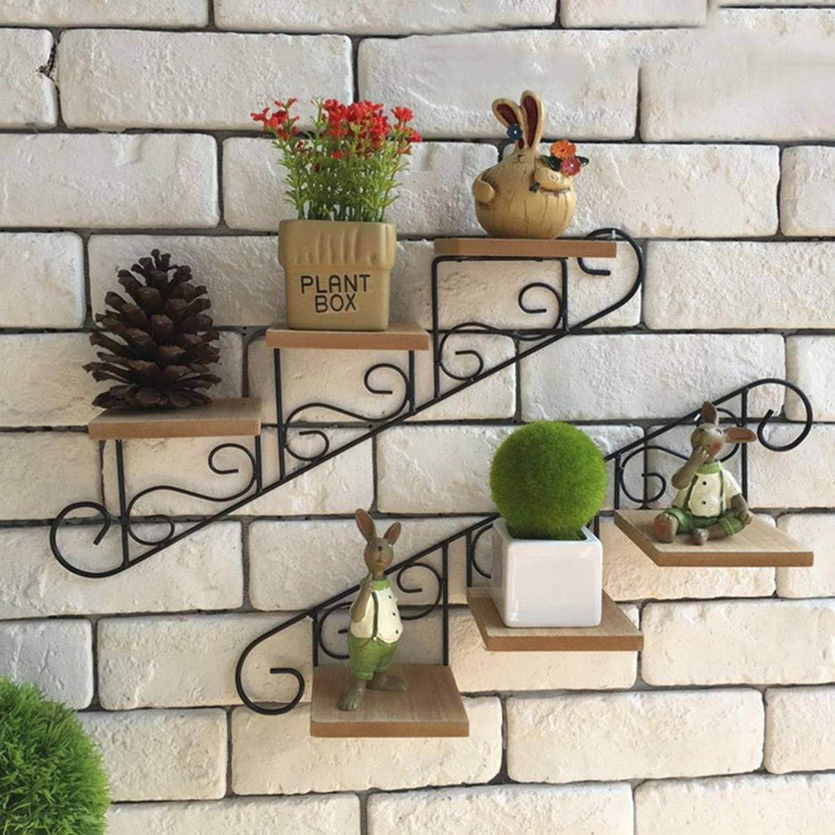HEALLILY Floating Shelves Wall Mounted - Rustic Wood Hanging Shelves for Wall Storage & Decor - Perfect for Living Room, Bedroom, Bathroom, Kitchen Organization & Display