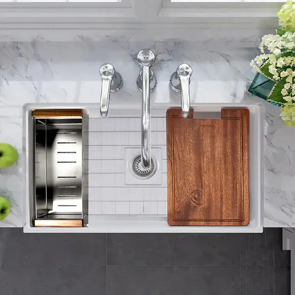 Premium Nantucket Sinks Colander for T PS Series Fireclay & Wellfleet Sinks - Durable Stainless Steel Strainer Basket | Perfect for Kitchen Sink, Vegetable Washing & Food Prep