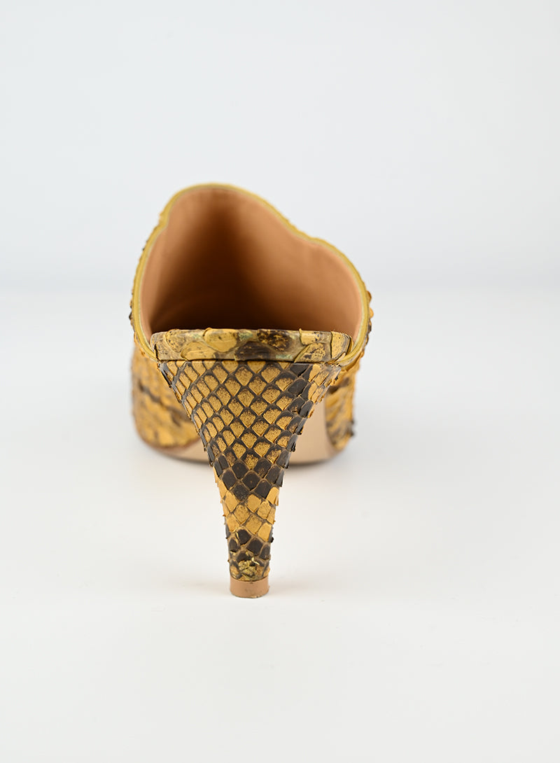 Bottega Veneta Python Leather Mules Women's Size 38.5 - Luxury Designer Slip-On Shoes for Casual Outings & Office Wear