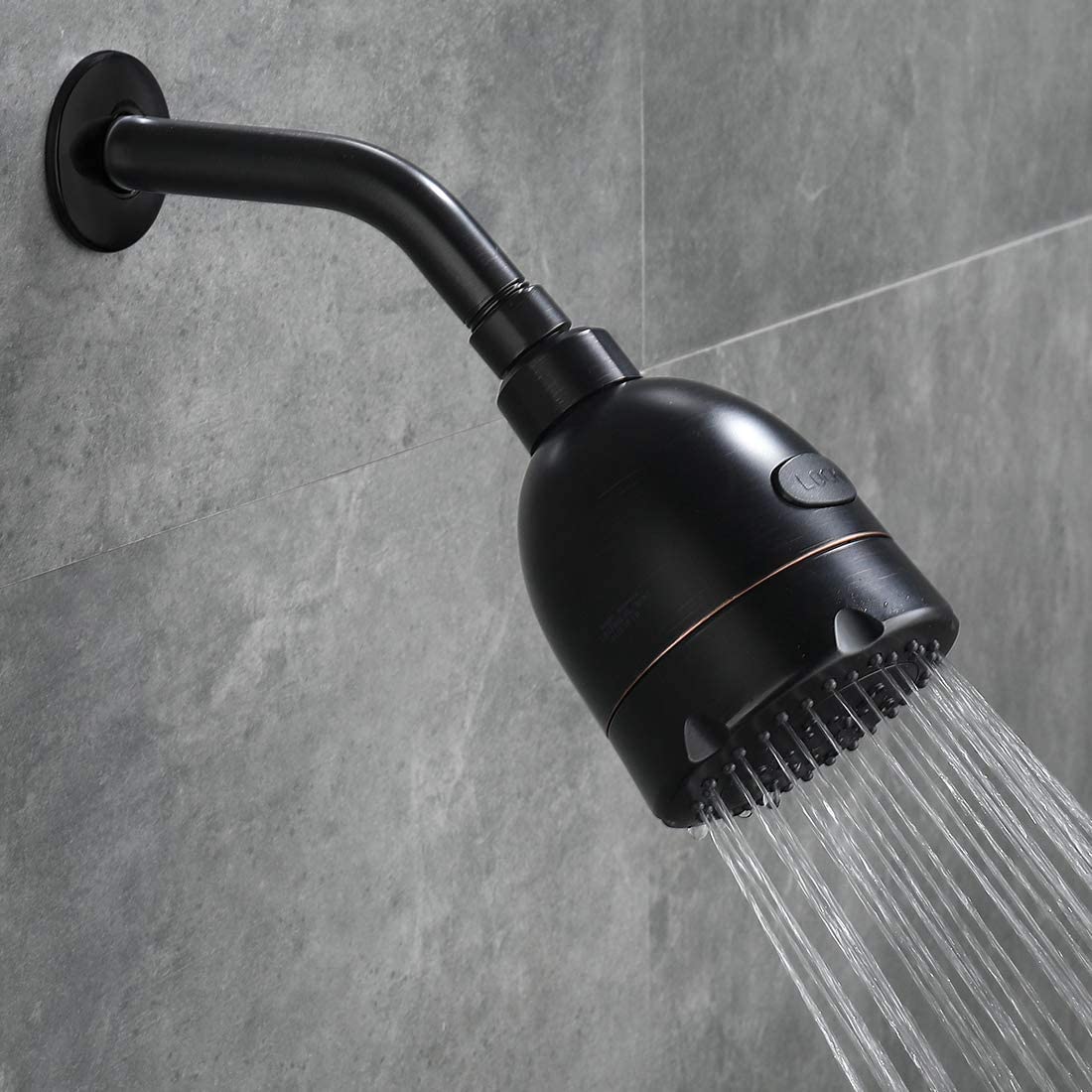 BRIGHT SHOWERS 5 Inch Rain Shower Head with Handheld Spray Combo - Oil Rubbed Bronze Finish, Includes Wall Mount Bracket, 6 Inch Brass Shower Arm & Flexible Hose for Luxurious Bathroom Upgrade (Perfect for Master Bath, Spa-Like Experience & Water Saving)