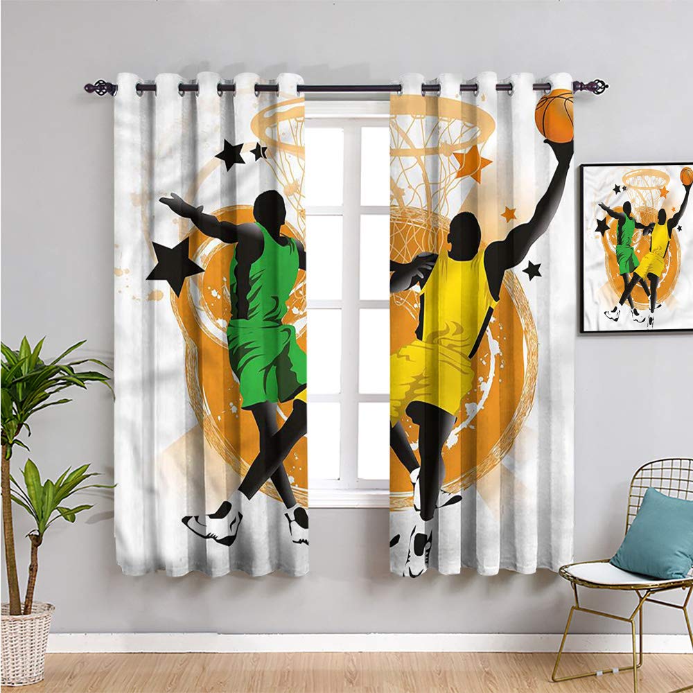 QIAOQIAOLO Soundproof Curtains for Boys Room & Bedroom - 63x63 Inch Blackout Curtains with Abstract Stars Rings Design | Perfect for Noise Reduction, Light Blocking, and Privacy in Kids Bedrooms, Nurseries, and Home Theaters