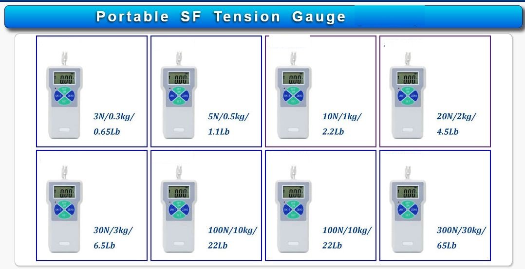 Portable Digital Push Pull Force Gauge Tester - SF Series (SF-50) with LCD Display - 0.1N High Precision Measurement for Quality Control, Material Testing & Industrial Applications