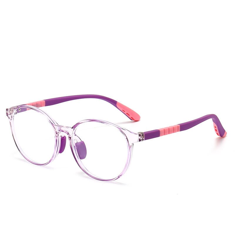 CCspace Unisex Youth Full Rim Round Silicone Eyeglasses 54668 - Trendy & Durable Frames for School, Reading, and Everyday Wear
