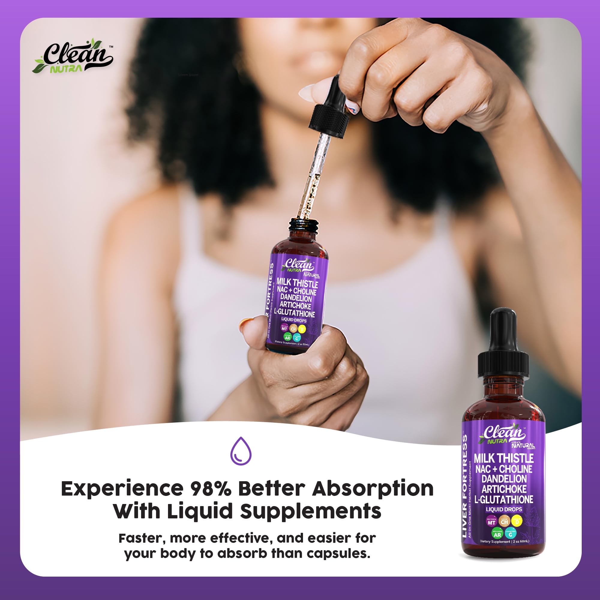 Premium Milk Thistle NAC Liver Cleanse Supplement with Dandelion, Artichoke & Glutathione - Detox & Repair Liquid Drops for Liver Support - Natural Herbal Formula with Chanca Piedra, Choline, Burdock & Schisandra - Ideal for Post-Alcohol Recovery & Daily Liver Health Maintenance