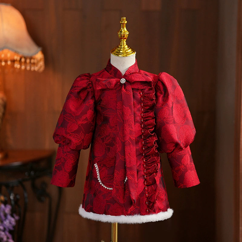 Adorable Toddler Christmas Dress with Embroidery - Princess Birthday Party Gown for Girls | Perfect for Holiday Photos, Special Occasions & Festive Celebrations
