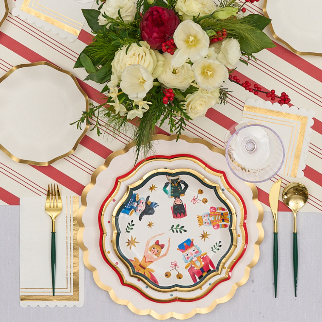 Whimsical Nutcracker Table Setting - Festive Holiday Dinnerware Set for Christmas & Winter Celebrations - Perfect for Holiday Parties, Family Gatherings & Seasonal Decor