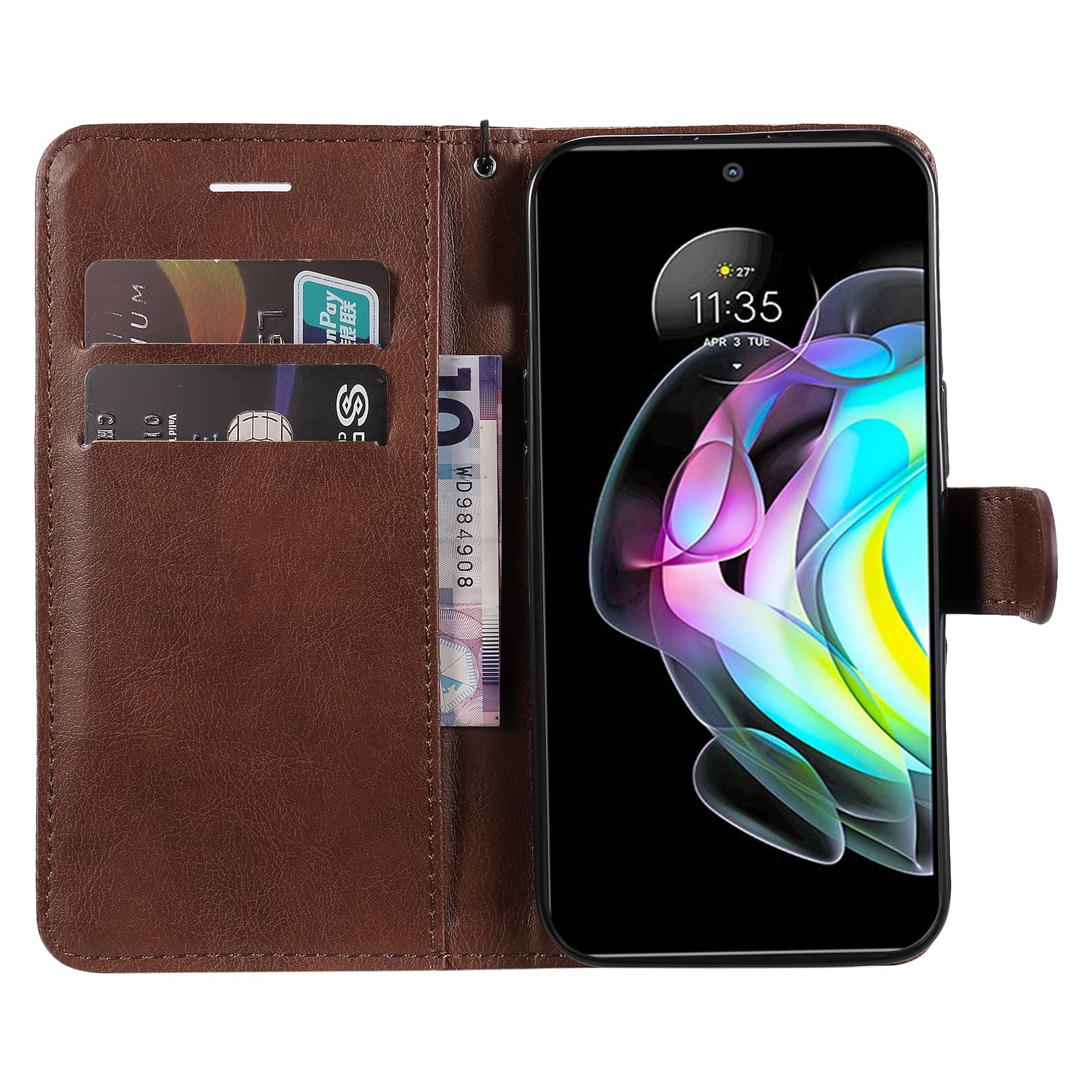 Motorola Moto Edge 20 Wallet Case with Card Holder - Brown for Daily Essentials