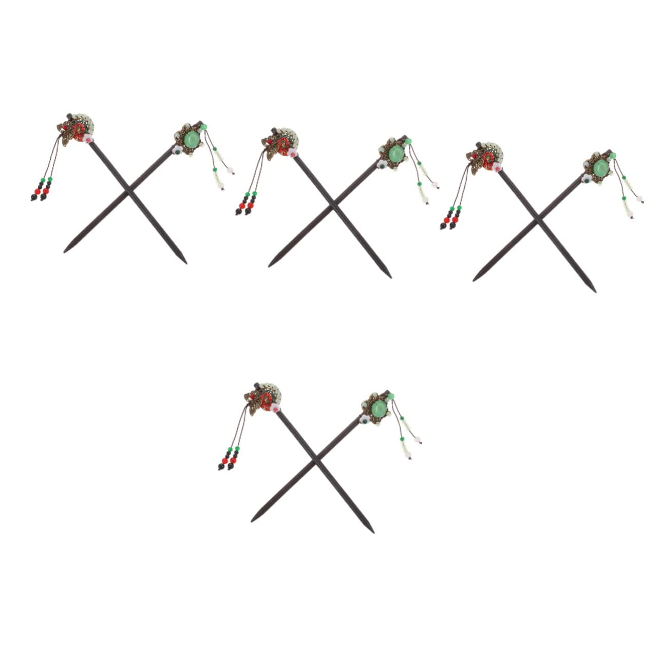 8 Pcs Hanfu Hair Sticks - Wood & Metal Tassel Hair Pins, Chinese Hair Barrettes for Women | Traditional Hair Accessories for Updos, Weddings & Cosplay
