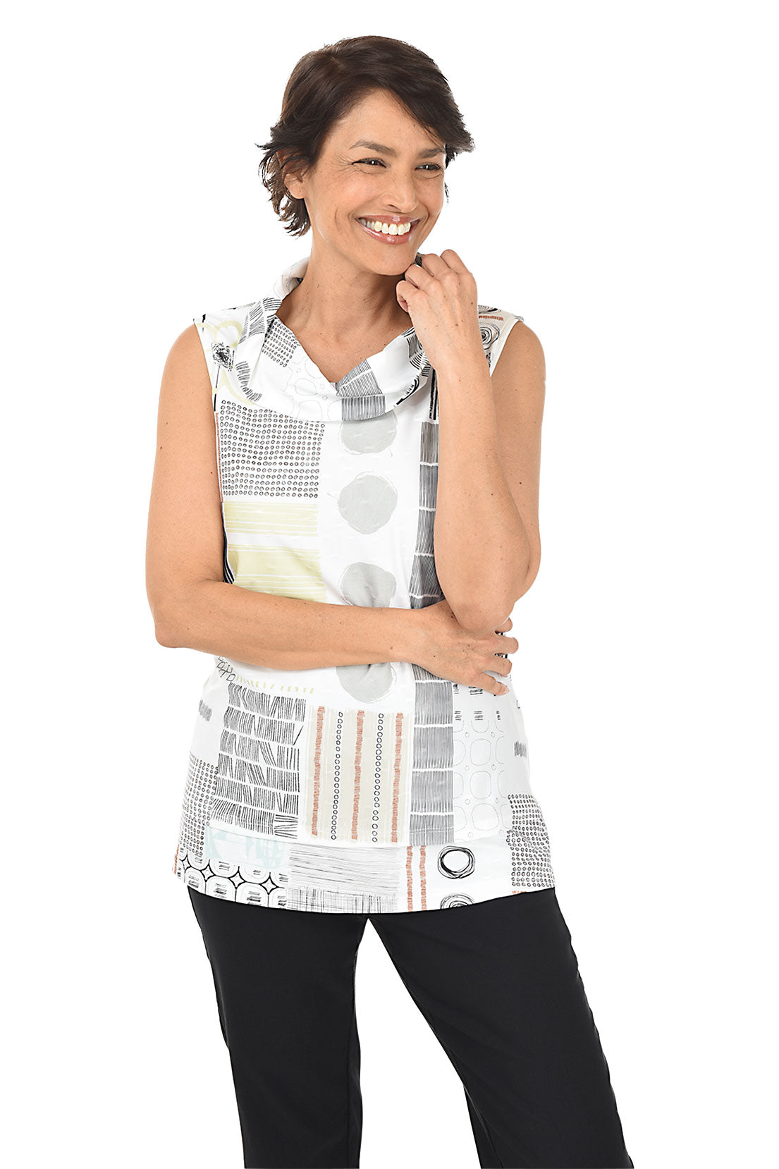 Elegant Cowl Neck Sleeveless Blouse for Women - Chic Summer Tops for Casual Outings & Date Nights