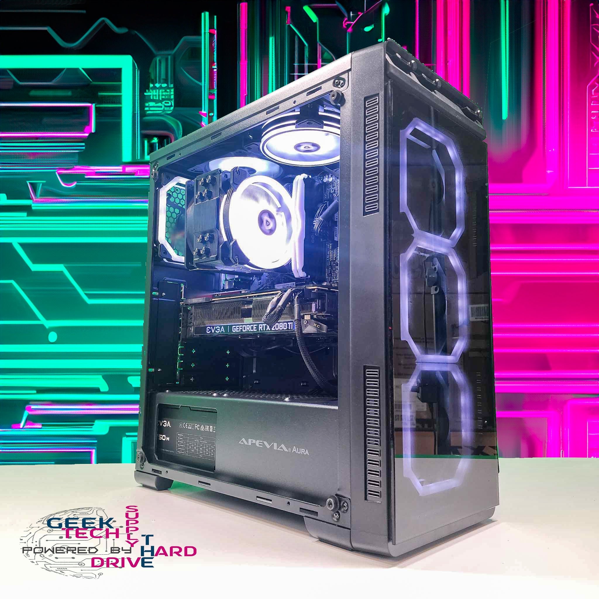 GTech Gaming PC - AMD Ryzen 5 5600G, NVIDIA RTX 2080Ti, 1TB SSD, 16GB DDR4 RAM, WiFi, Bluetooth, Windows 11 (Black) - High Performance Desktop Computer for Gaming, Streaming & Content Creation
