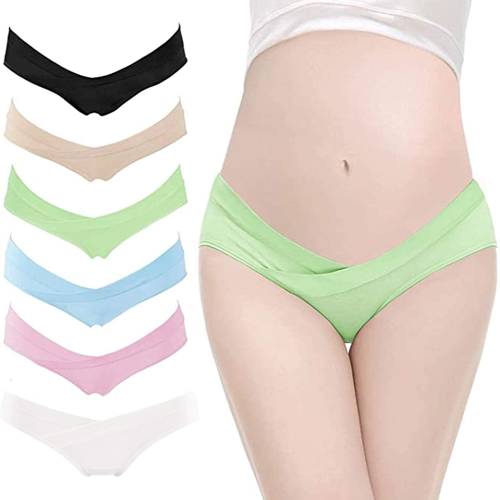 Maternity Underwear for Pregnancy & Postpartum - Soft Cotton Under the Bump Bikini Panties - Comfortable Breathable Mother's Briefs - Perfect for Daily Wear, Sleeping & Recovery After Birth