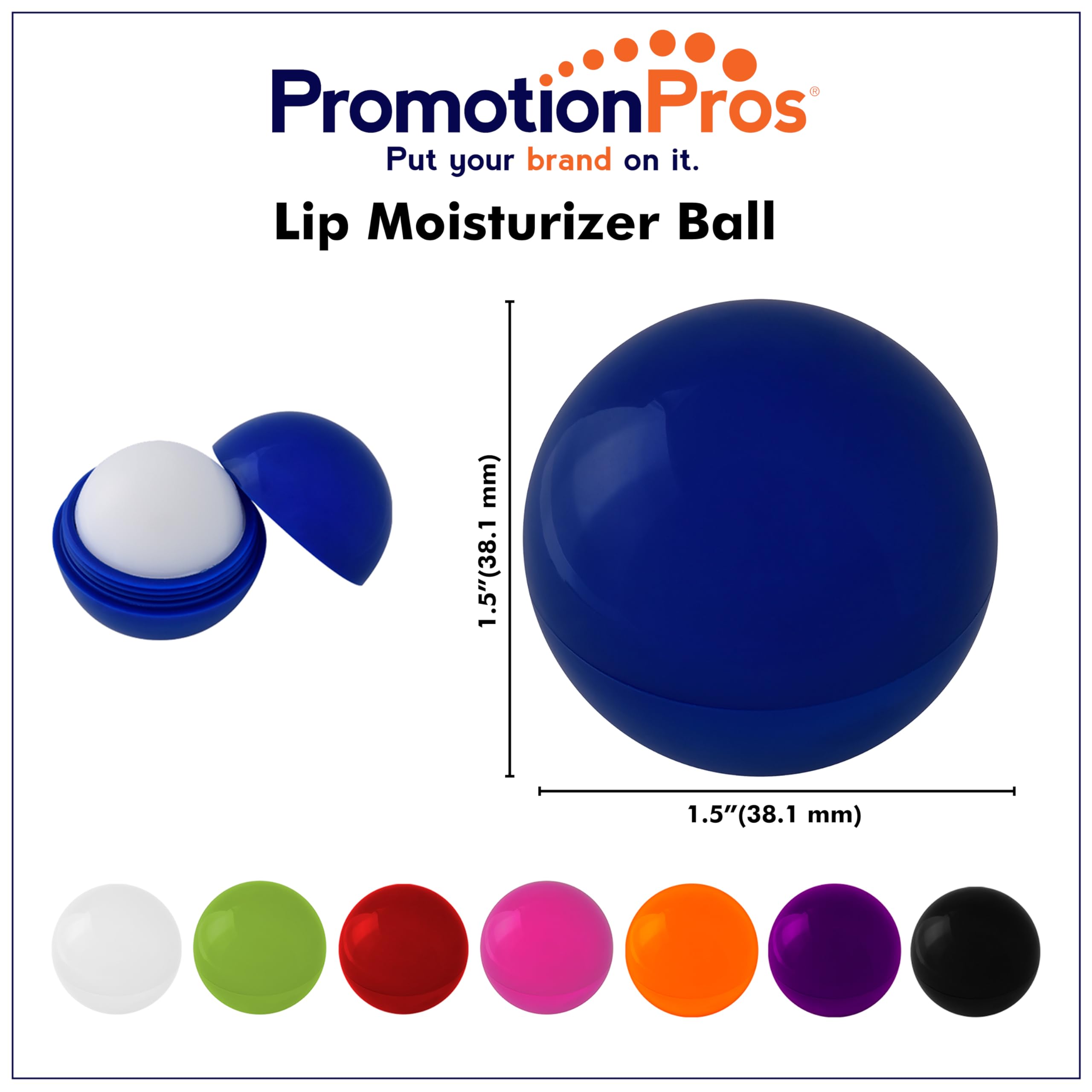 Custom Lip Moisturizer Ball with Personalized Text or Image - Pack of 250 (Black) - Perfect for Promotional Giveaways, Wedding Favors & Corporate Events