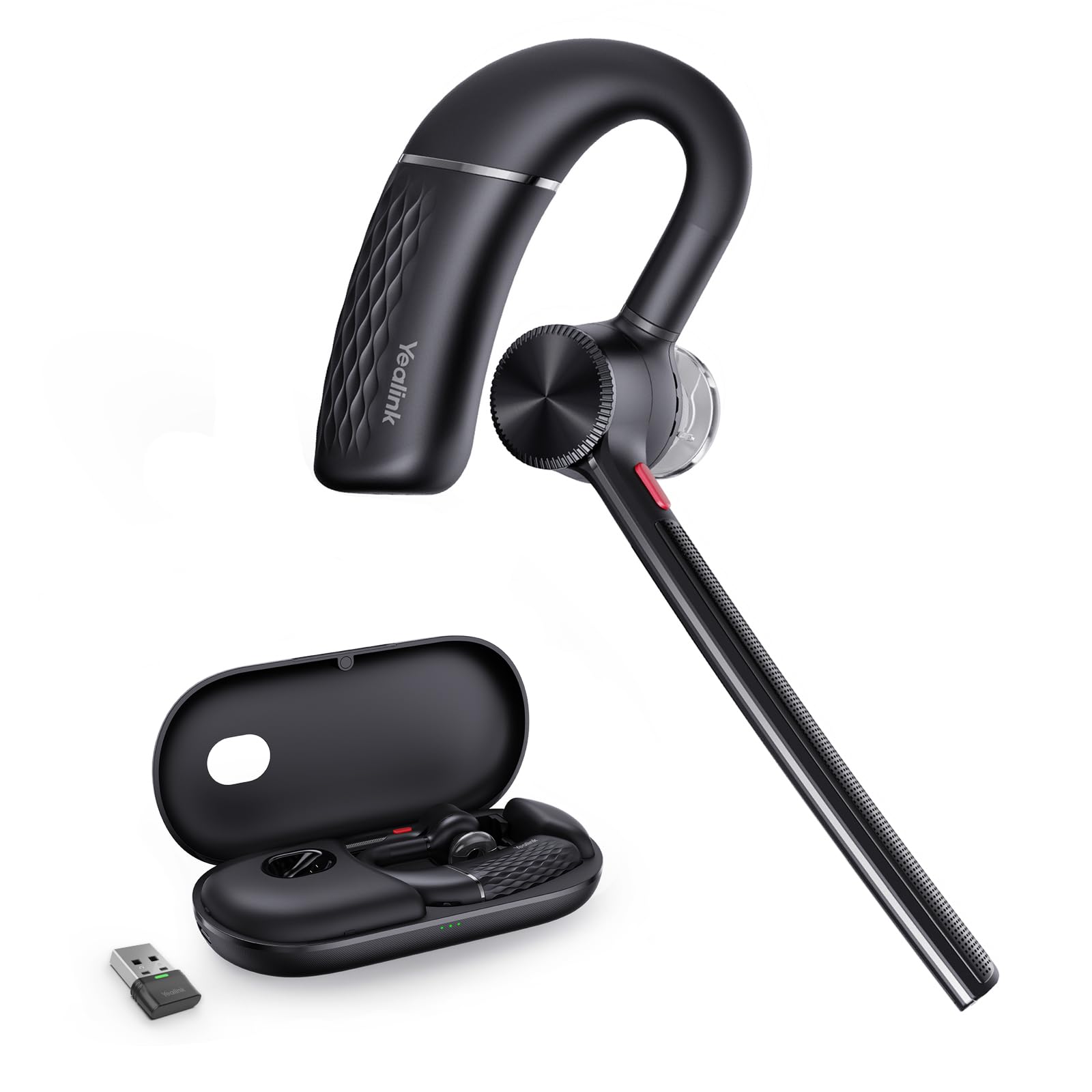 Yealink BH71 Pro Bluetooth Headset - Teams & Zoom Certified Wireless Earpiece with Noise Canceling Mic, USB-A Dongle for PC/Mac/Mobile - Ideal for Remote Work, Video Conferencing & Call Centers