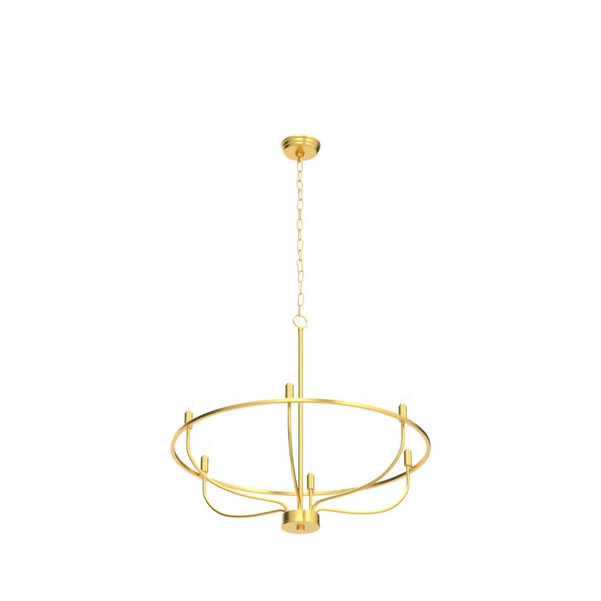 6-Light Brushed Gold Chandelier - 29