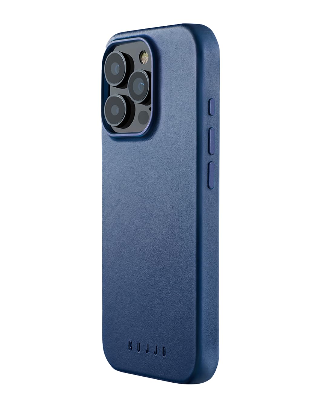 Premium Mujjo Leather Phone Case for iPhone 16 Pro - MagSafe Compatible, Slim European Leather Case with Enhanced Protection for Phone & Camera Lens | Made from Recycled Materials | Monaco Blue | Perfect for Work, Travel & Everyday Use