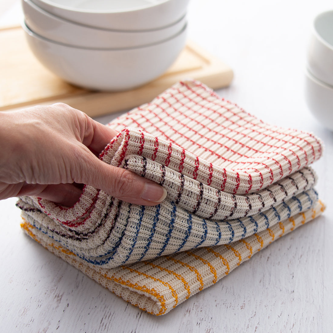 Premium Polyester Cotton Blend Dishcloth - Soft, Absorbent & Durable for Kitchen Cleaning & Dish Drying - Perfect for Washing Dishes, Wiping Countertops & General Household Cleaning