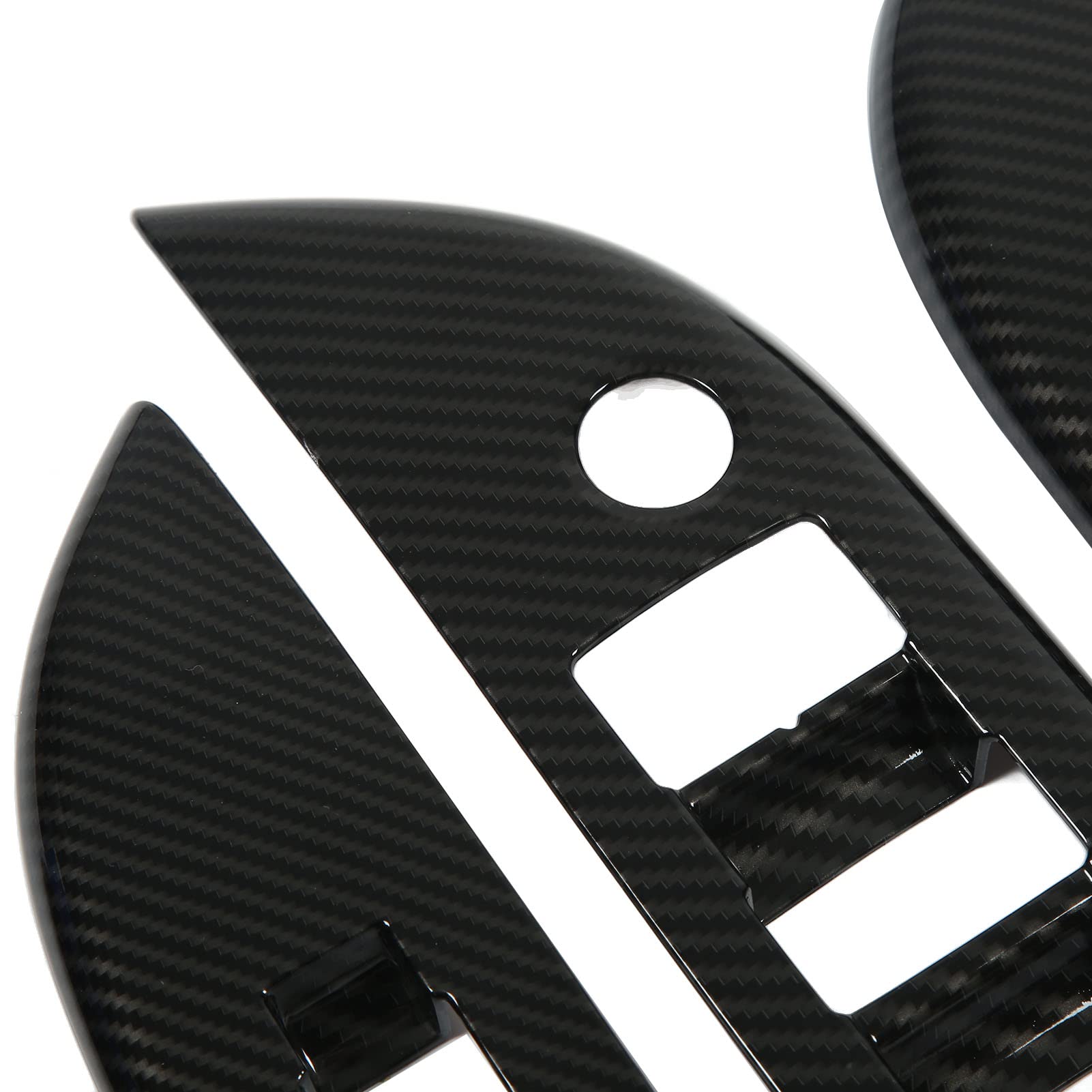 Carbon Fiber Door Lock Switch Trim & Window Control Panel Cover (4 Pcs) - Compatible with Toyota Hilux 2015-2021 LHD - Interior Car Accessories for Enhanced Style & Protection - Perfect for Off-Roading & Daily Commute