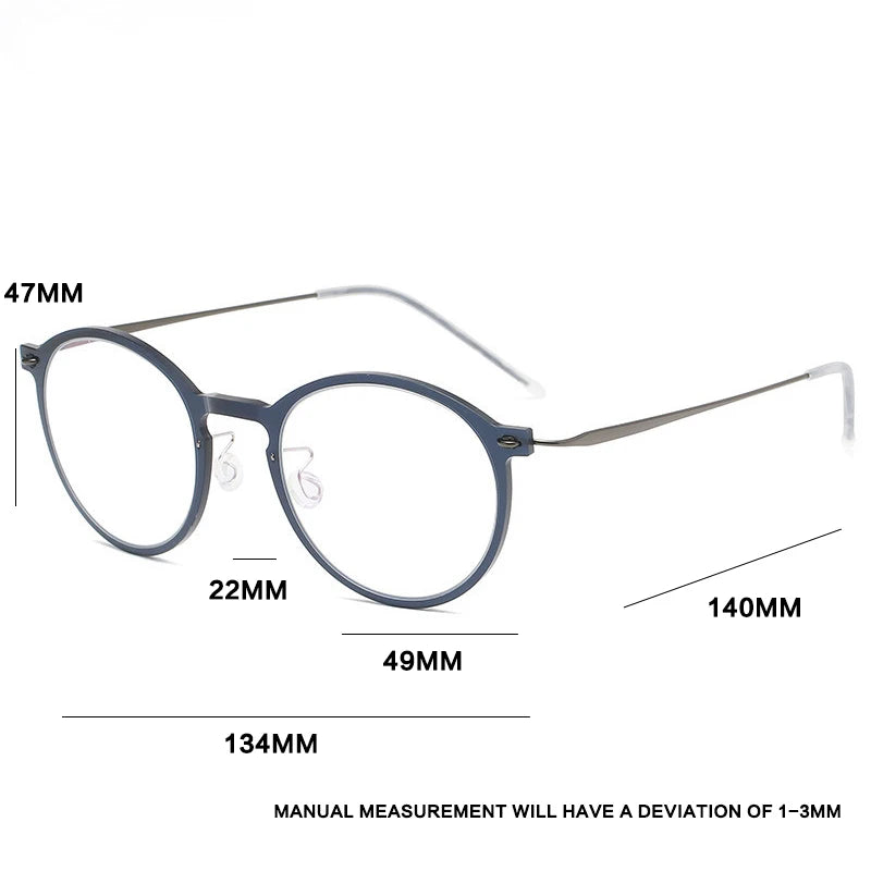 Unisex Full Rim Round Screwless Titanium Acetate Eyeglasses 6541 - Lightweight Durable Glasses for Work, Reading & Fashion | Aimee Eyewear