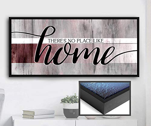 Farmhouse Wall Decor Sign - Rustic Home Decoration with Black Floating Frame (42x19 Inches, Wine Red) | Perfect for Living Room, Housewarming Gifts & Cozy Farmhouse Style Interiors